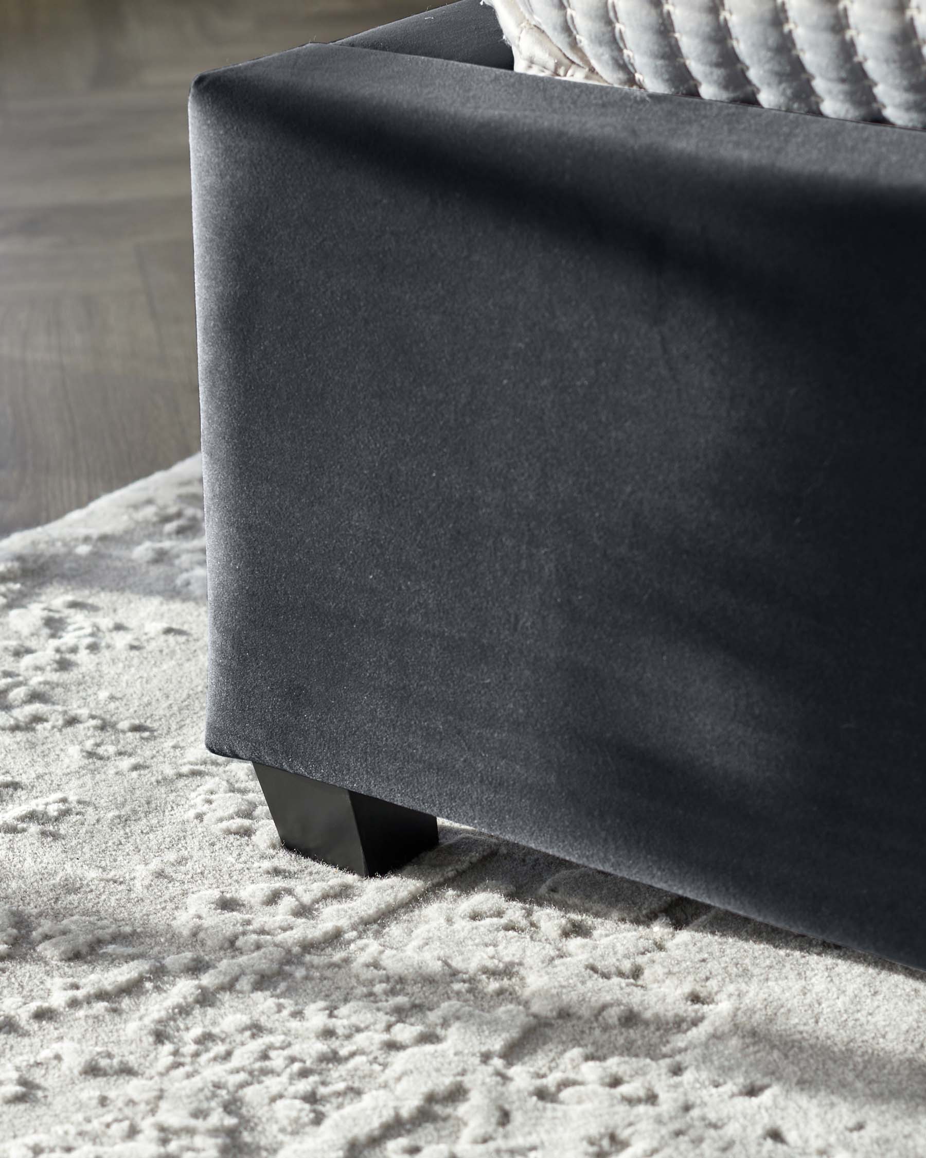 Leona Dark Grey Velvet King Size Ottoman Storage Bed - Image 7