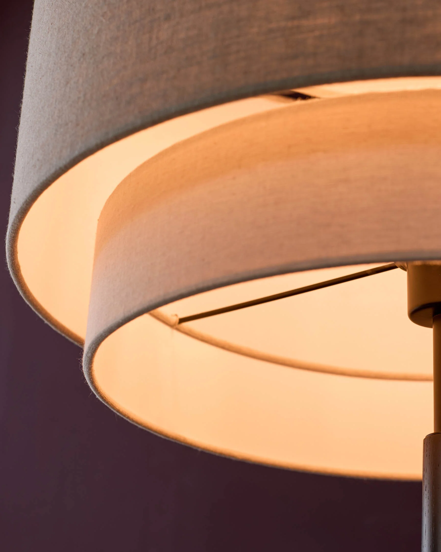 Leonie natural and mocha linen black wood floor lamp - Image 10