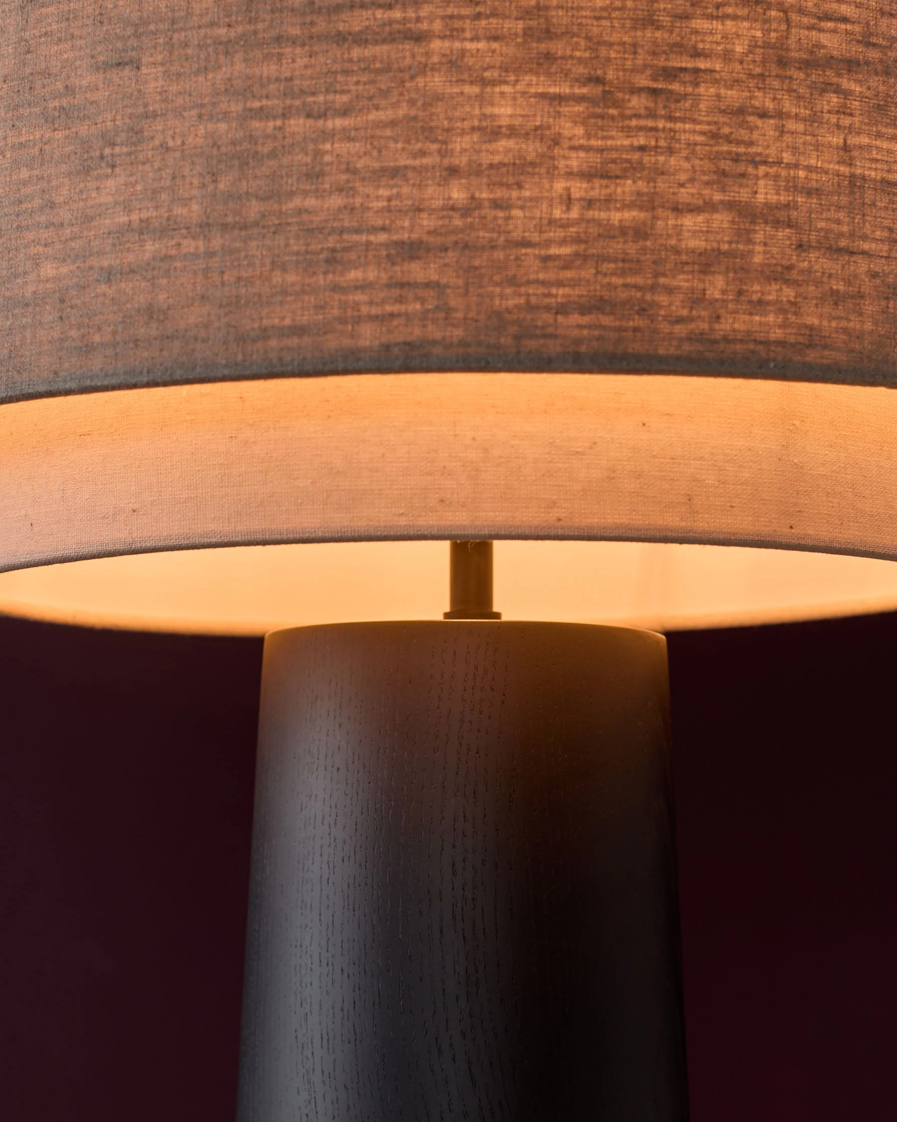 Leonie natural and mocha linen dark wood table lamp - Image 8