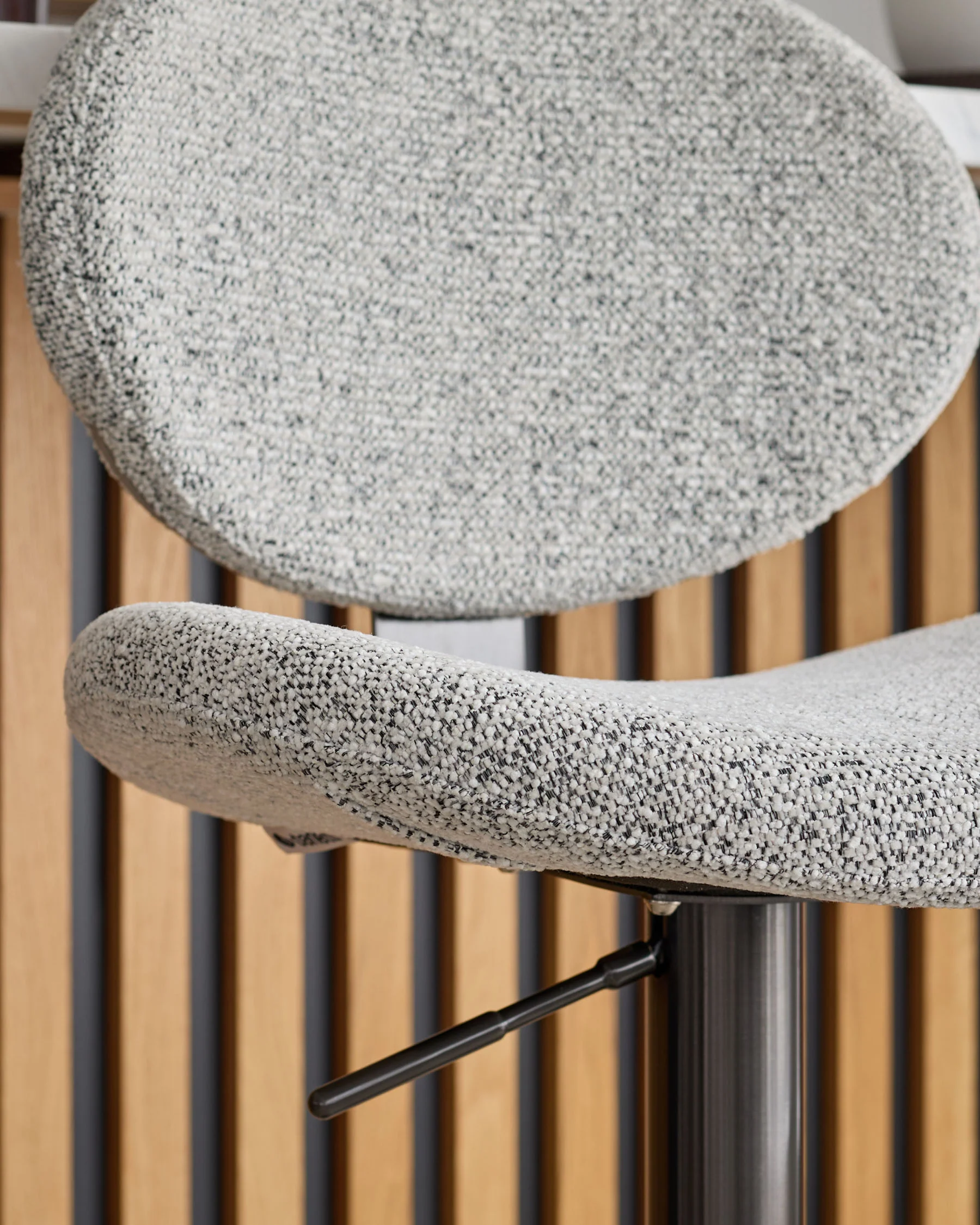 Lilah grey fabric gas lift bar stool - Image 7