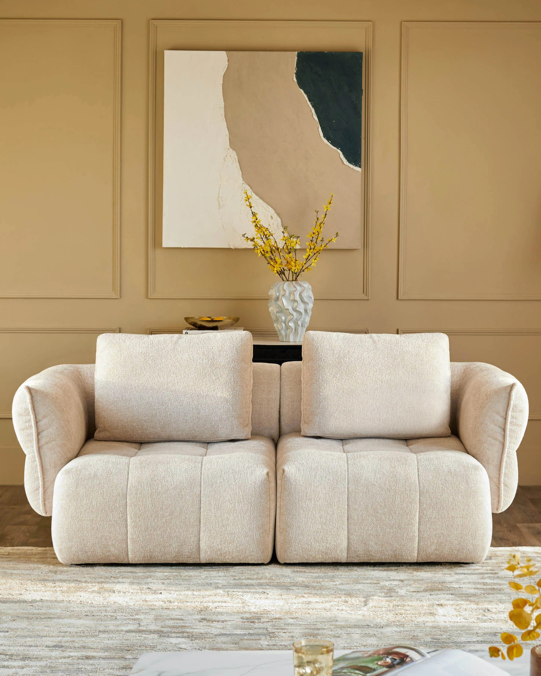 Lillian natural weave 2 seater sofa