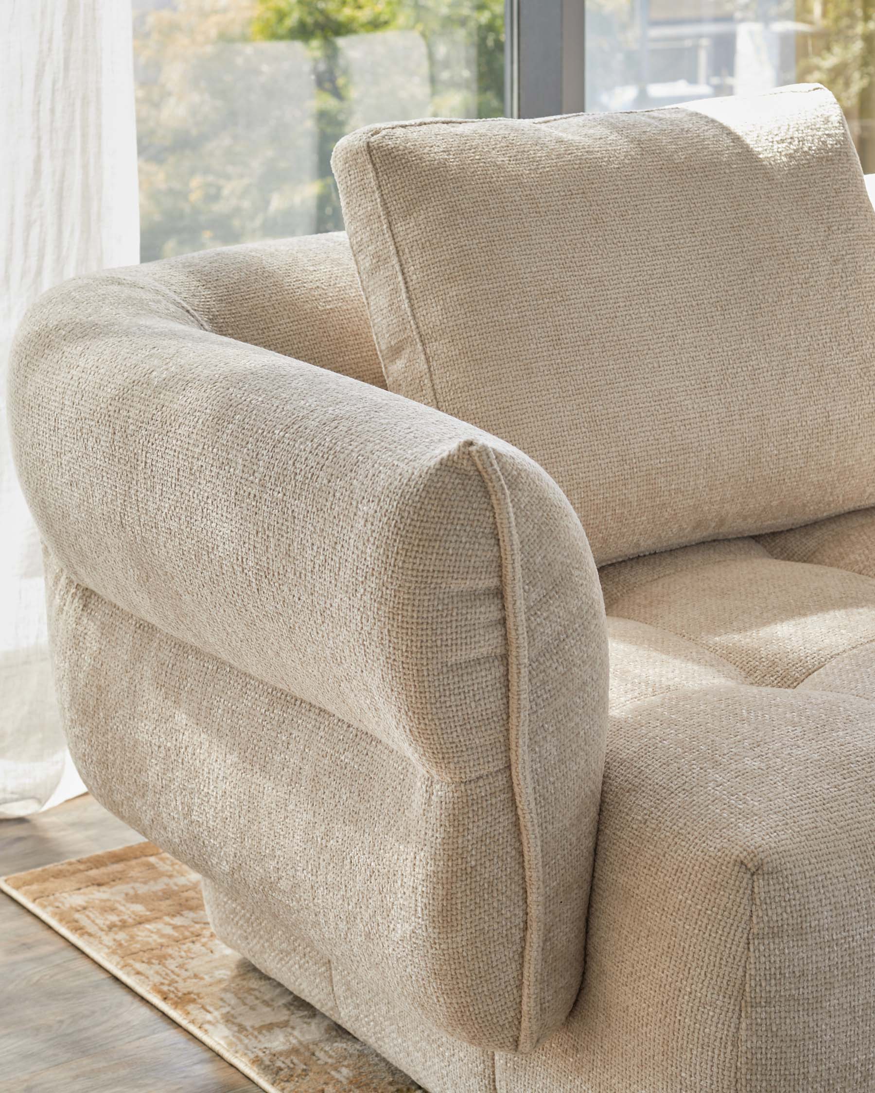 Lillian natural weave left hand corner chaise sofa - Image 7