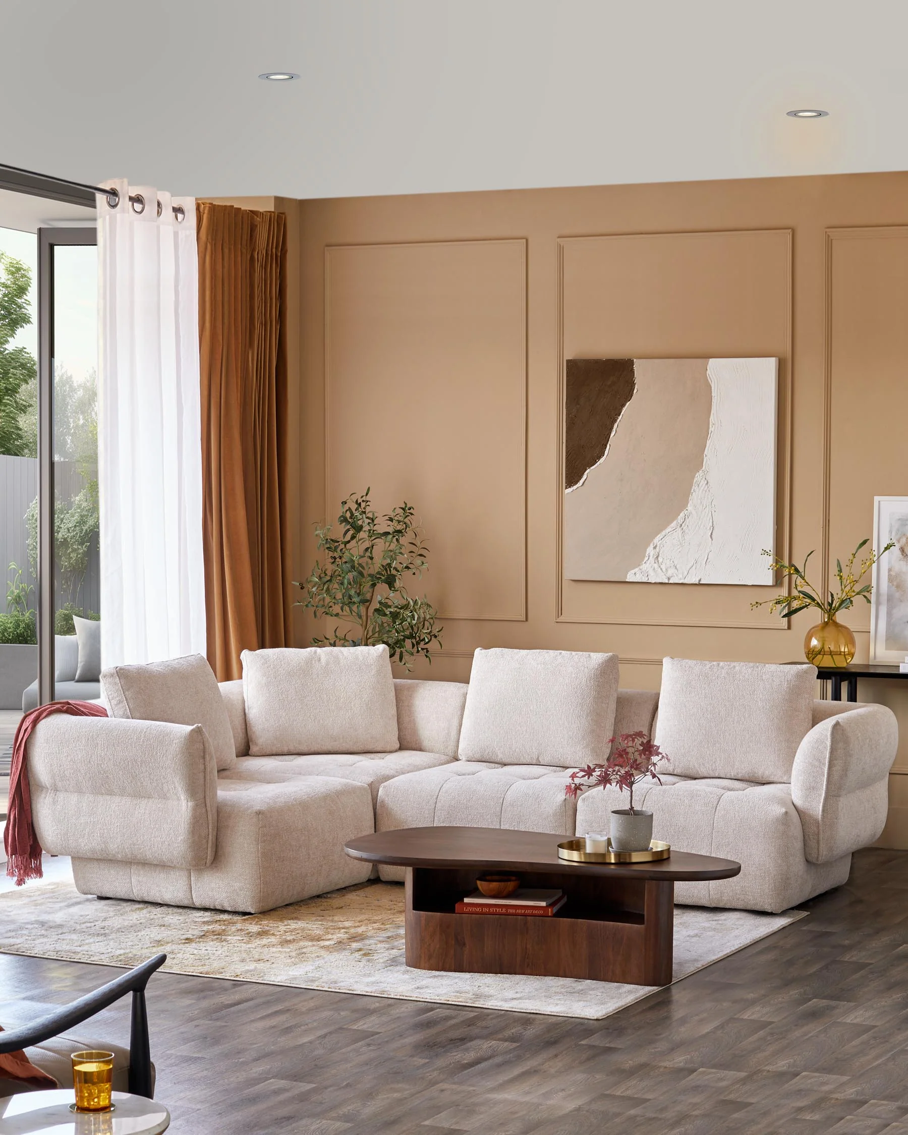Lillian natural weave small corner sofa - Image 4