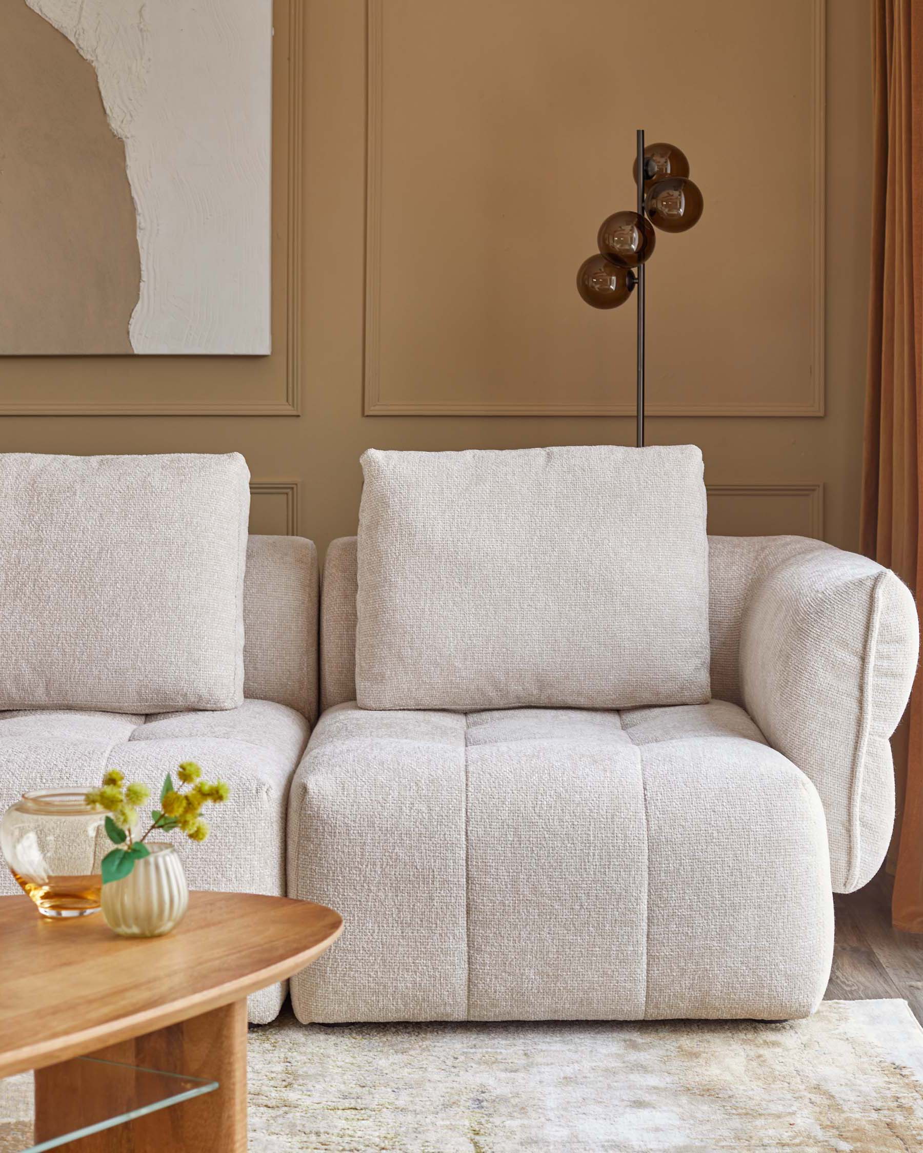 Lillian natural weave left hand corner chaise sofa - Image 3