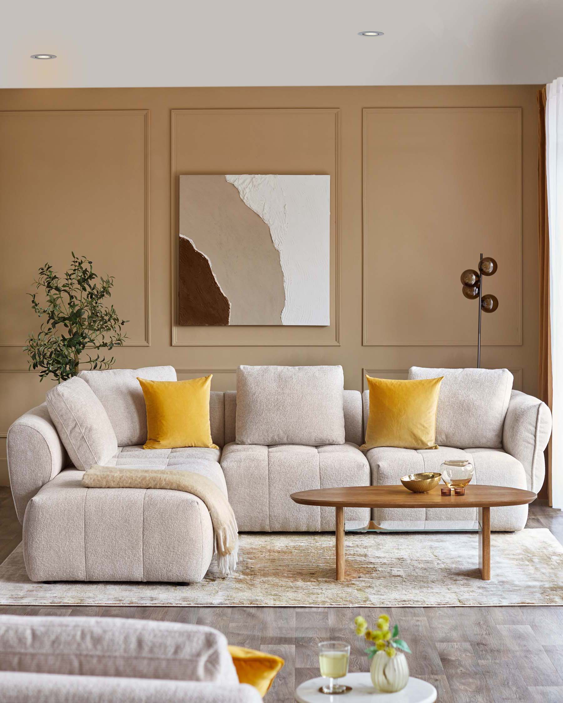 Lillian natural weave left hand corner chaise sofa - Image 6