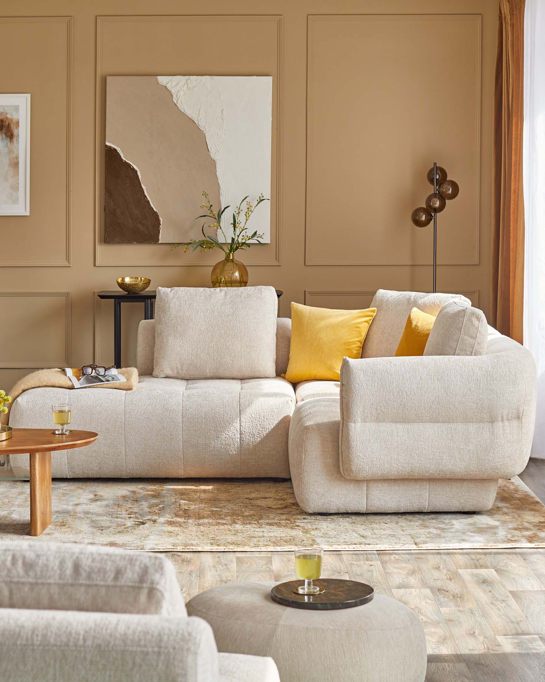 Lillian natural weave left hand small corner chaise sofa - Image 3