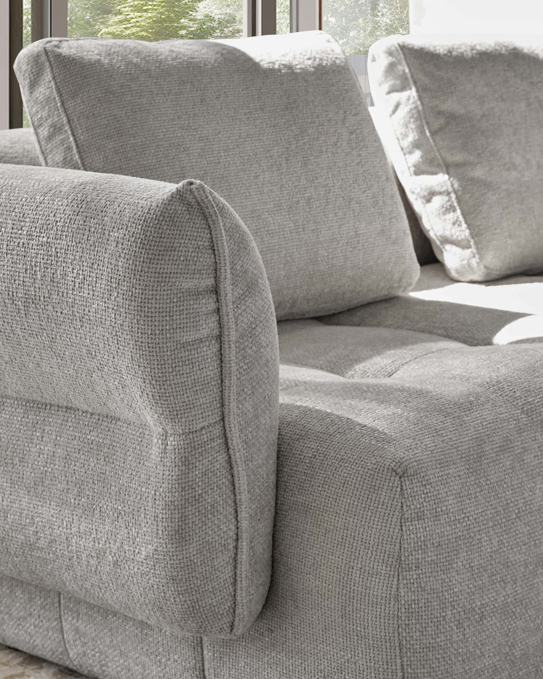 Lillian light grey fabric right hand small corner chaise sofa - Image 5