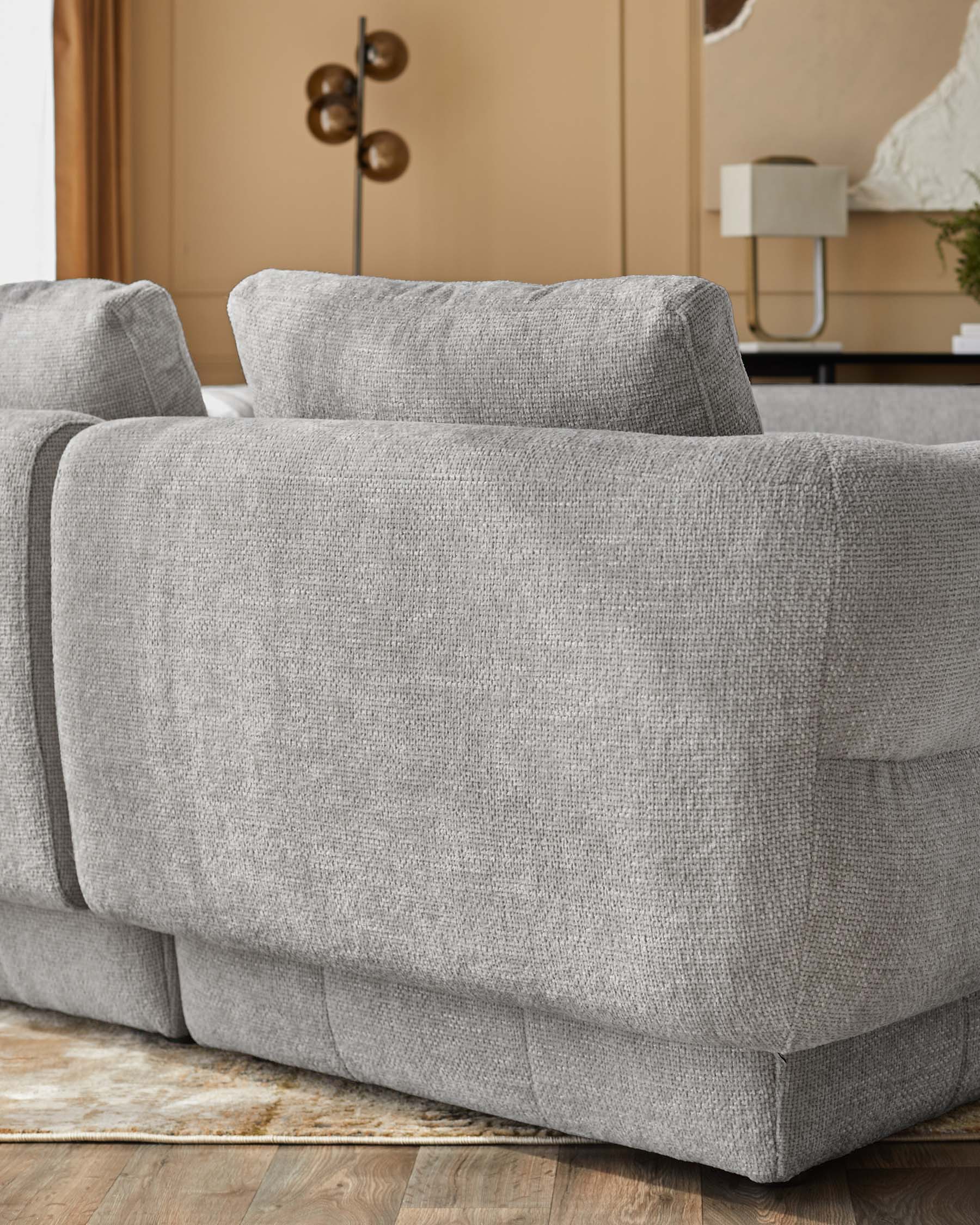 Lillian light grey fabric right hand small corner chaise sofa - Image 3