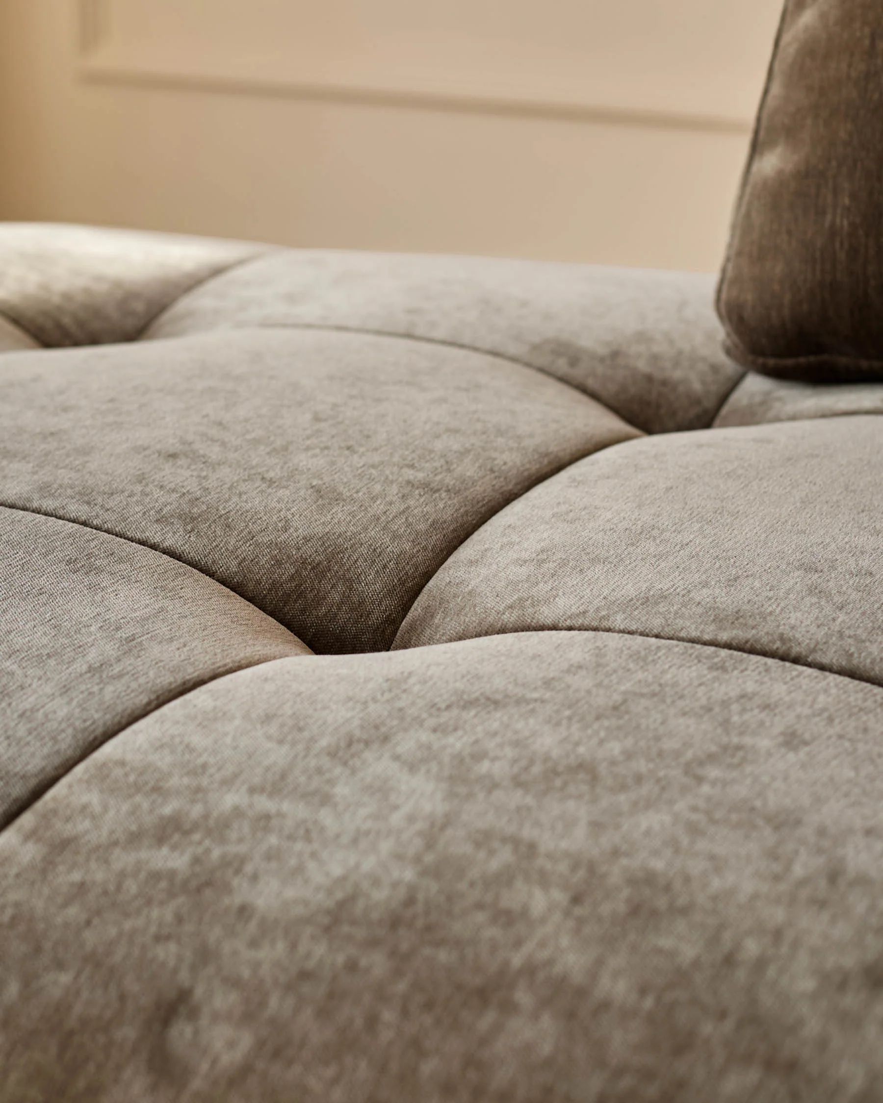 Lillian mocha fabric left hand small corner chaise sofa - Image 7