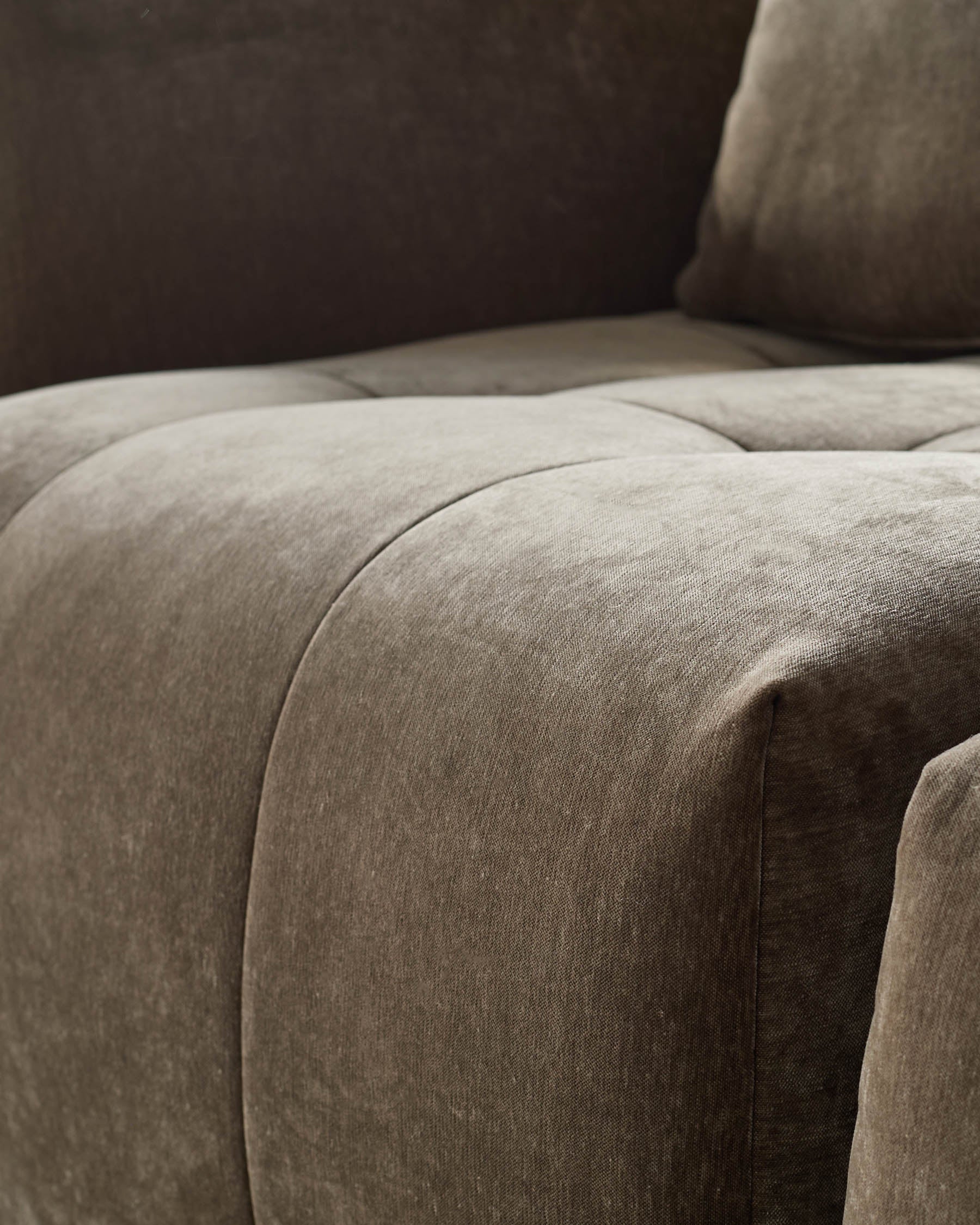 Lillian mocha fabric left hand small corner chaise sofa - Image 9