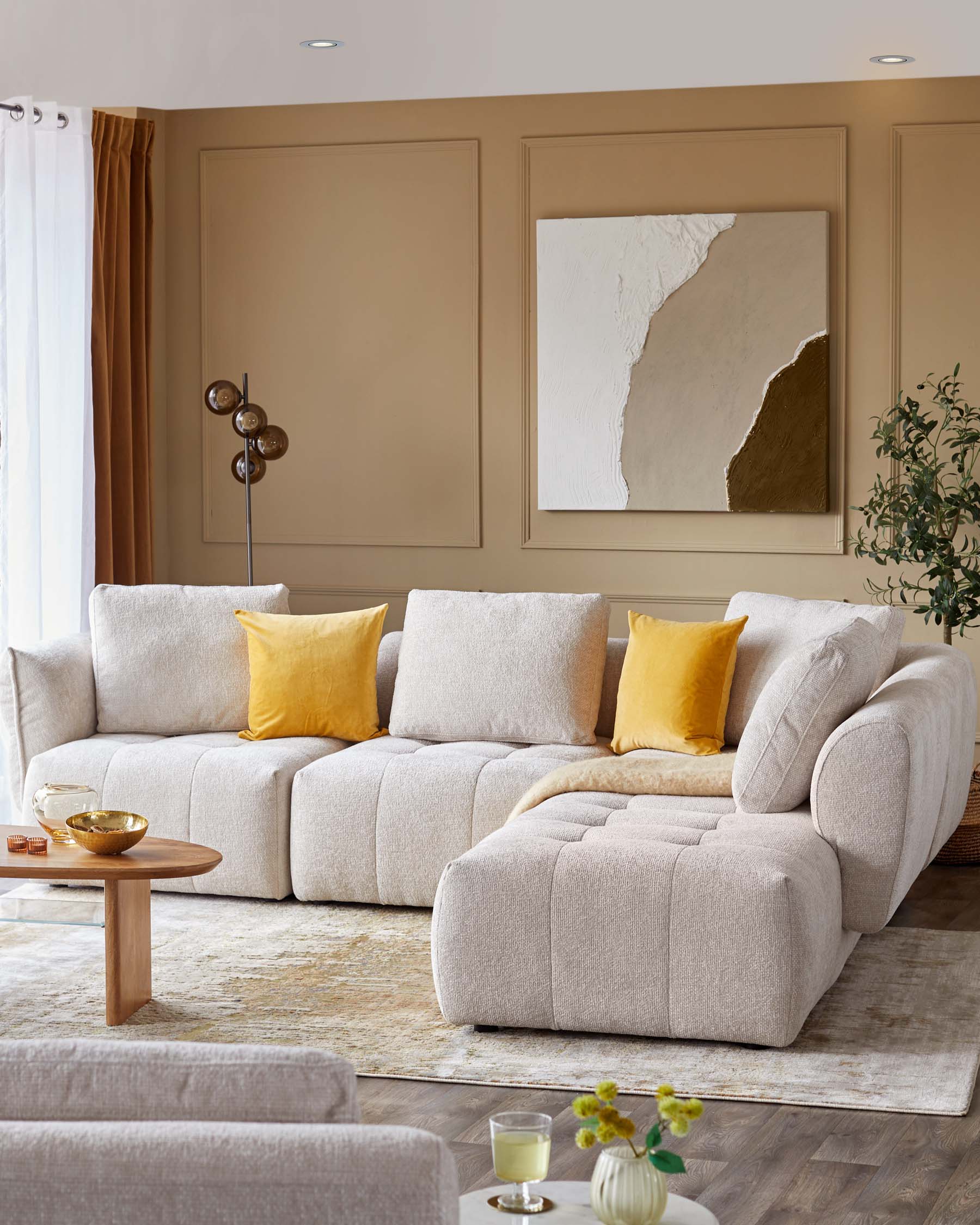 Lillian natural weave right hand corner chaise sofa - Image 4
