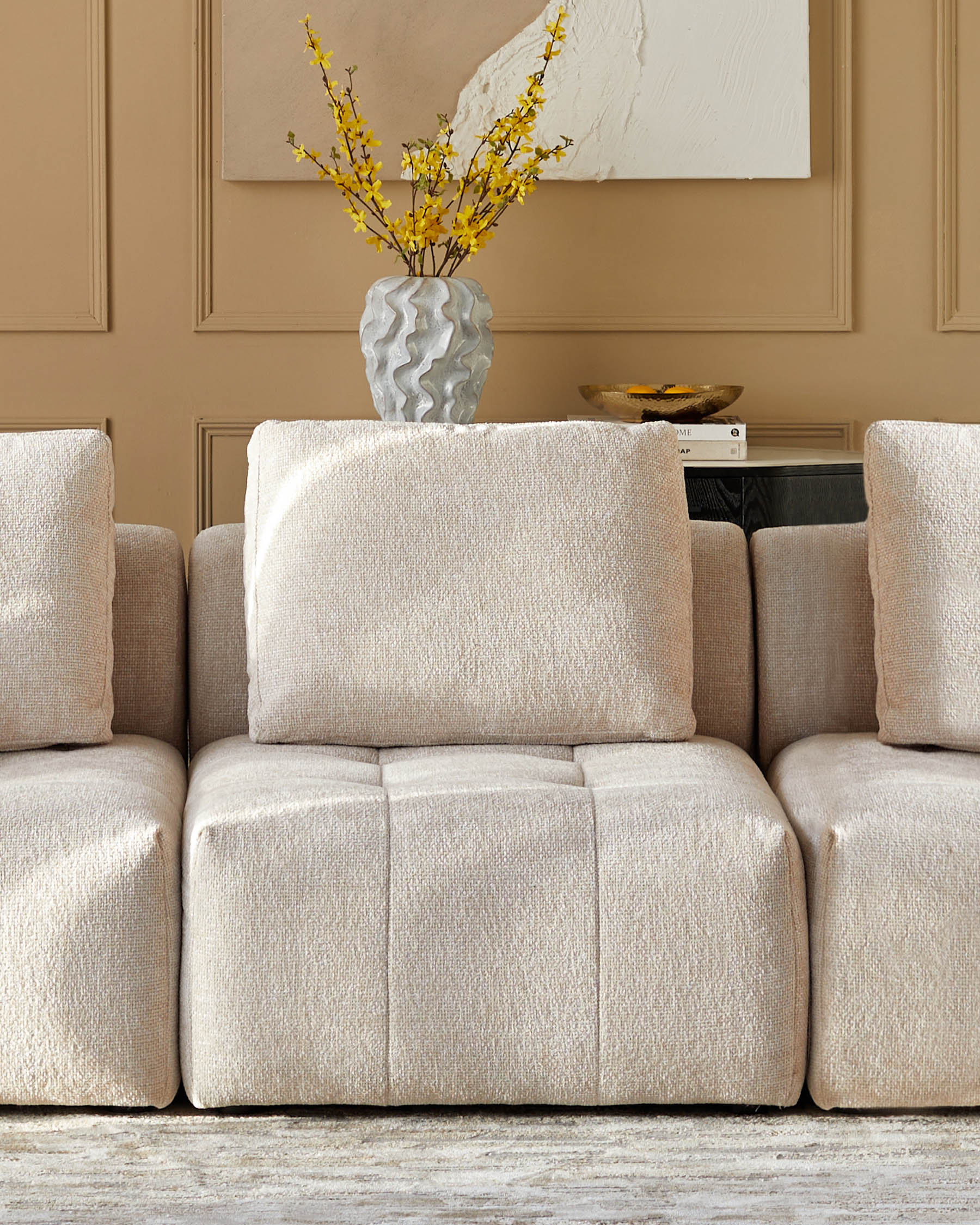Lillian natural weave single sofa module - Image 3
