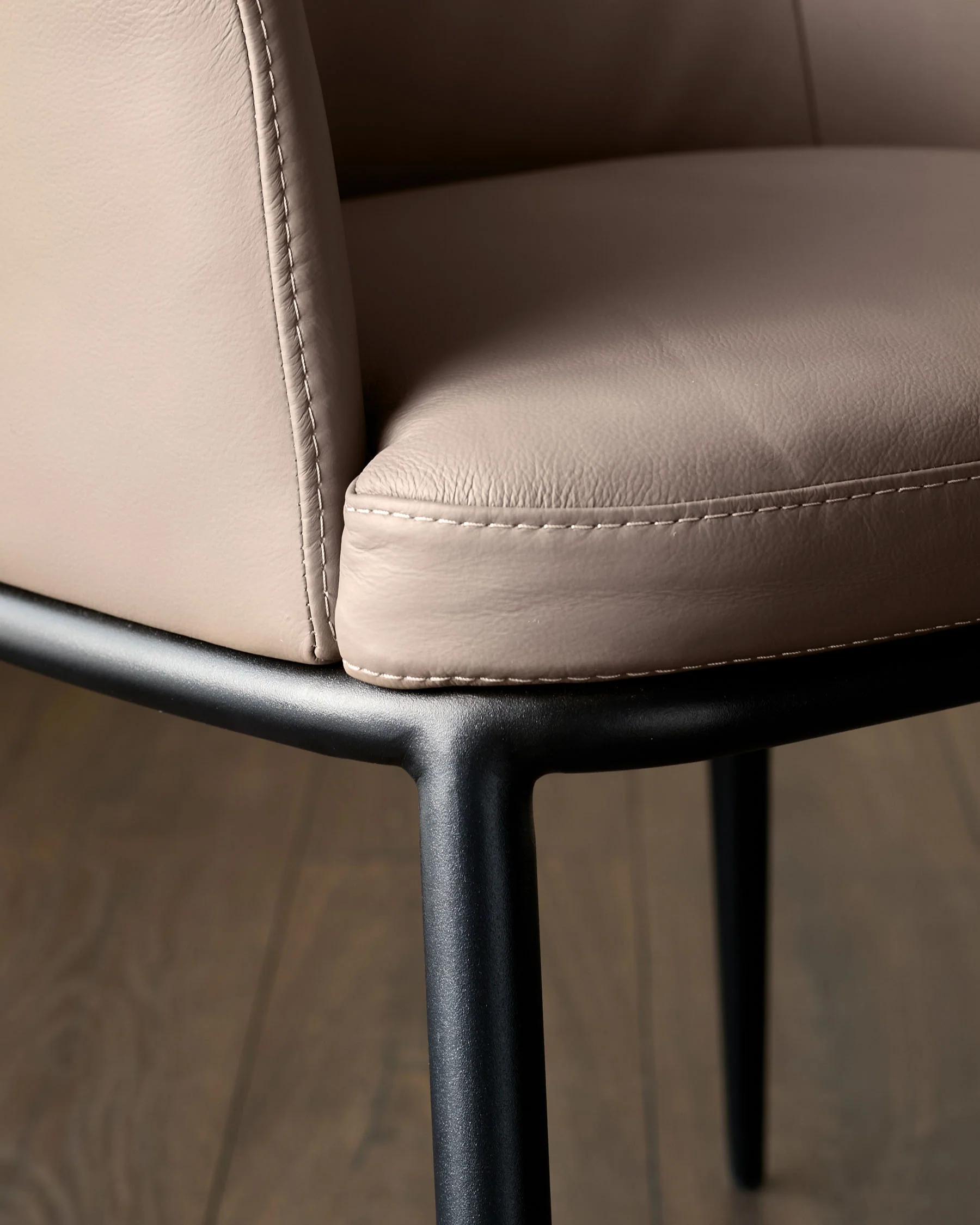 Logan mocha leather dining chair - Image 6