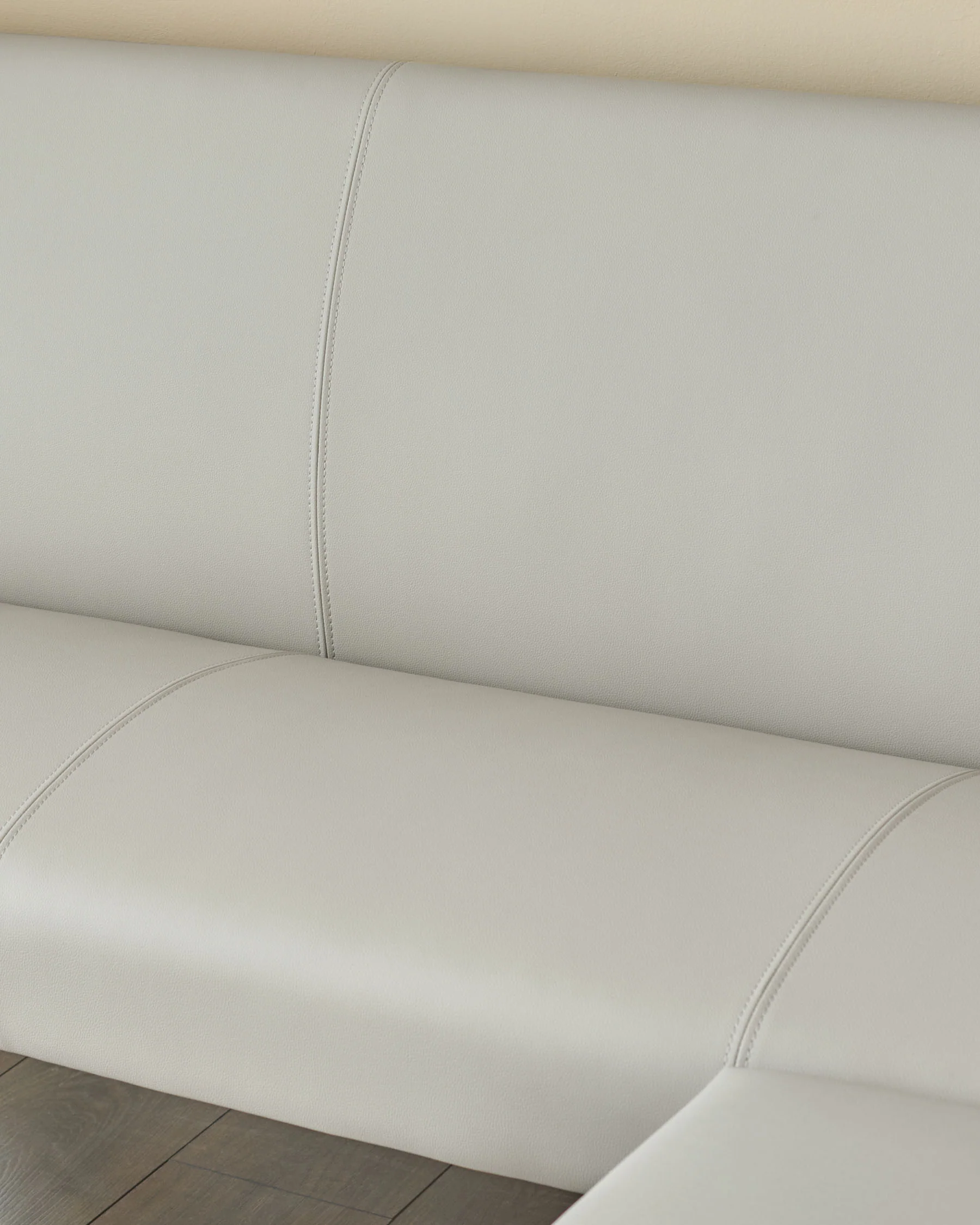 Loop light grey faux leather right hand corner 5 seater chrome leg dining bench - Image 5