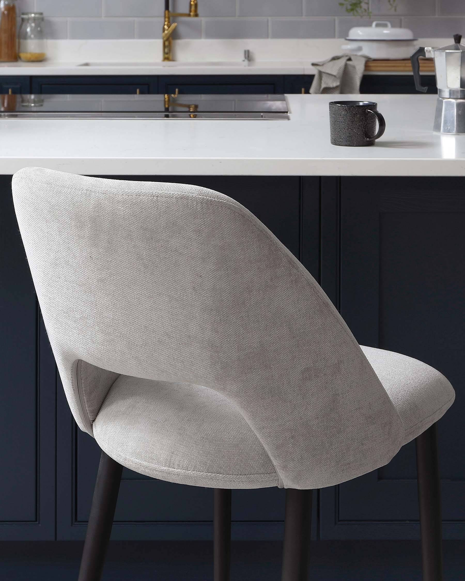 Lottie Mid Grey Fabric Bar Stool - Image 4