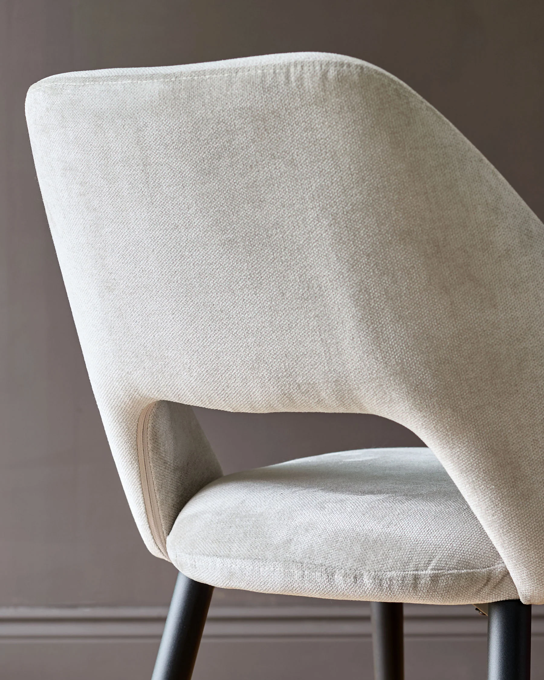 Lottie Mid Grey Fabric Dining Chair - Image 5