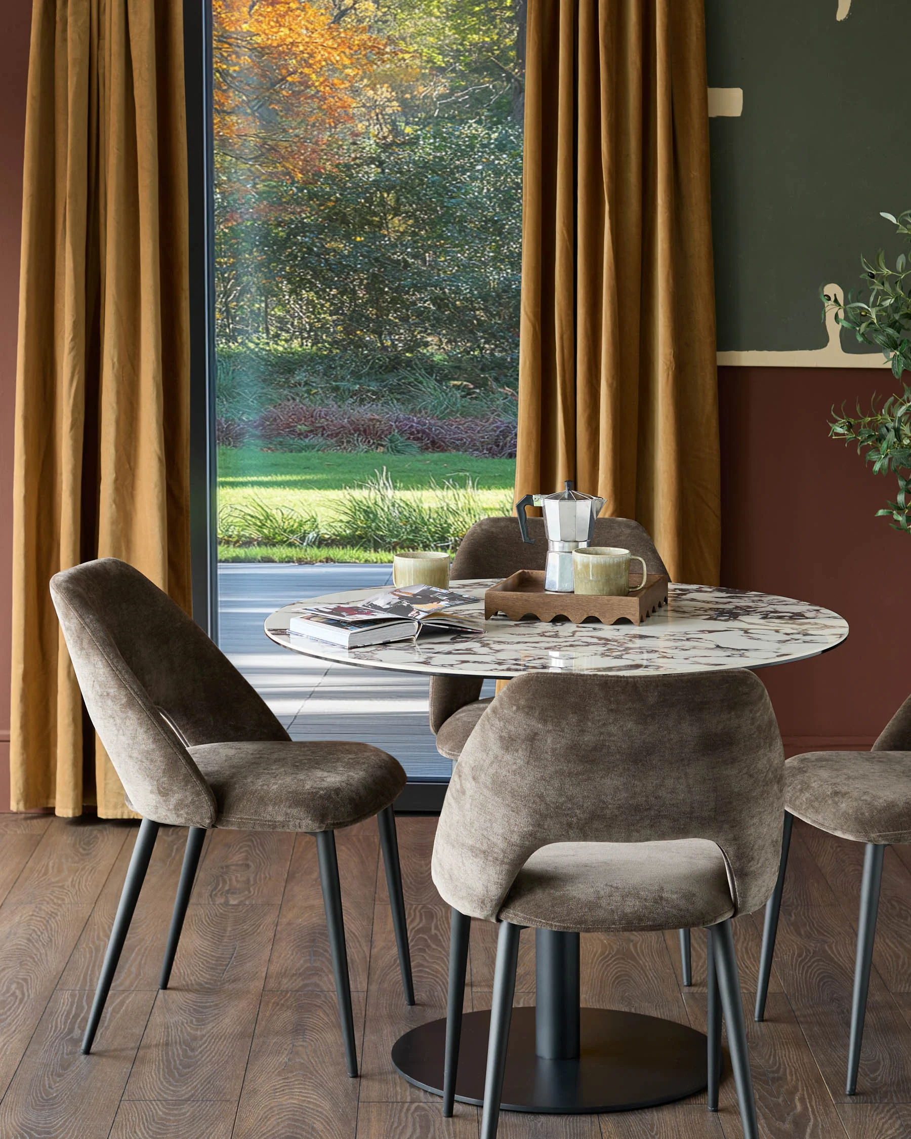 Lottie mocha fabric dining chair - Image 4