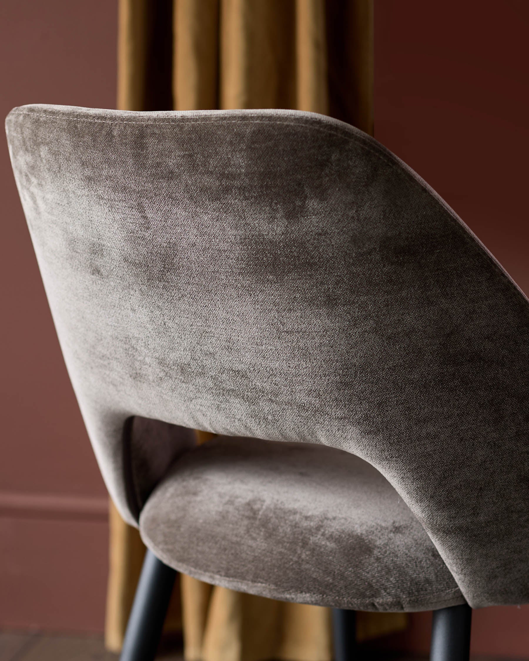 Lottie mocha fabric dining chair - Image 9