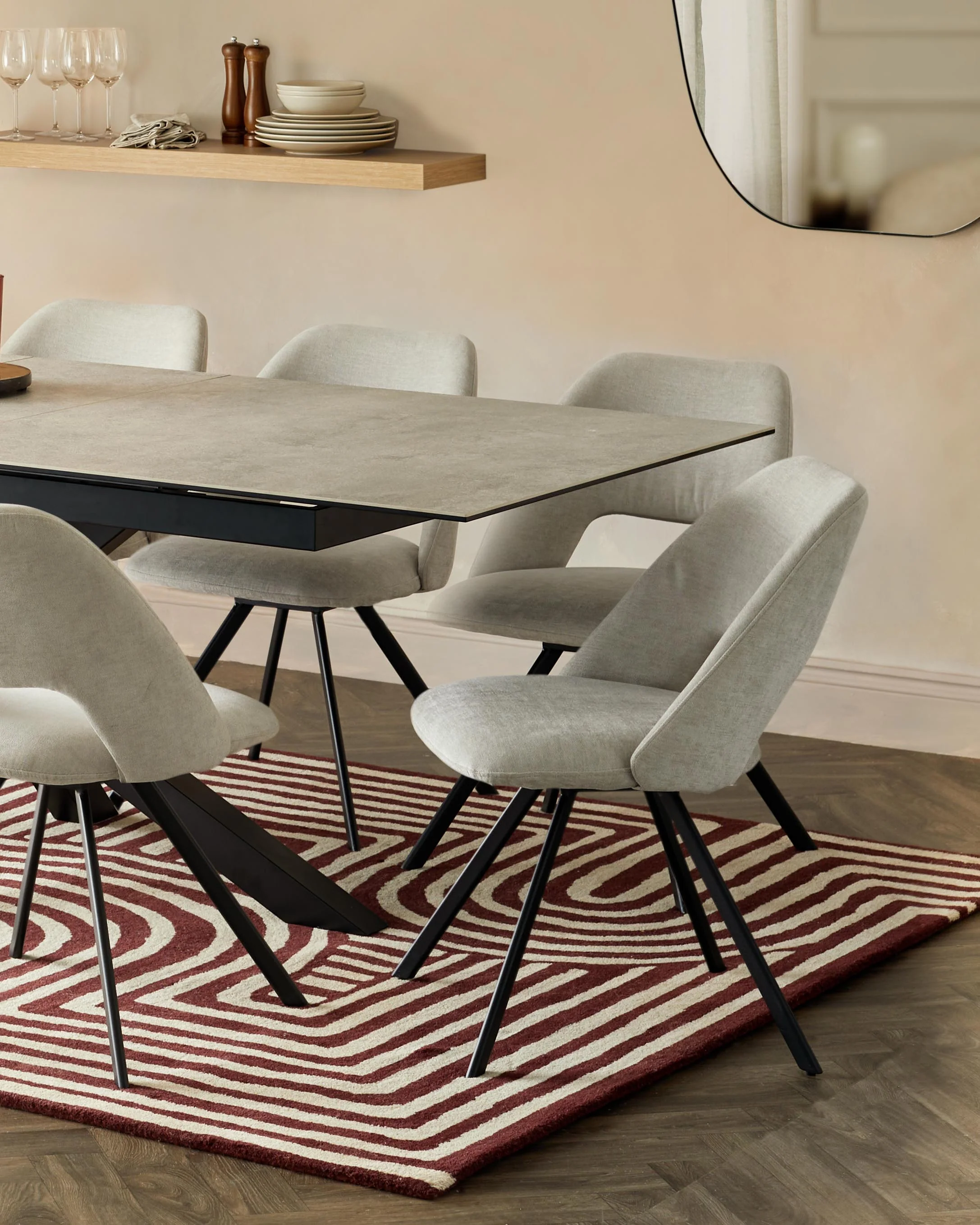 Lottie Swivel Black Metal Chair Mid Grey Soft Weave - Image 3
