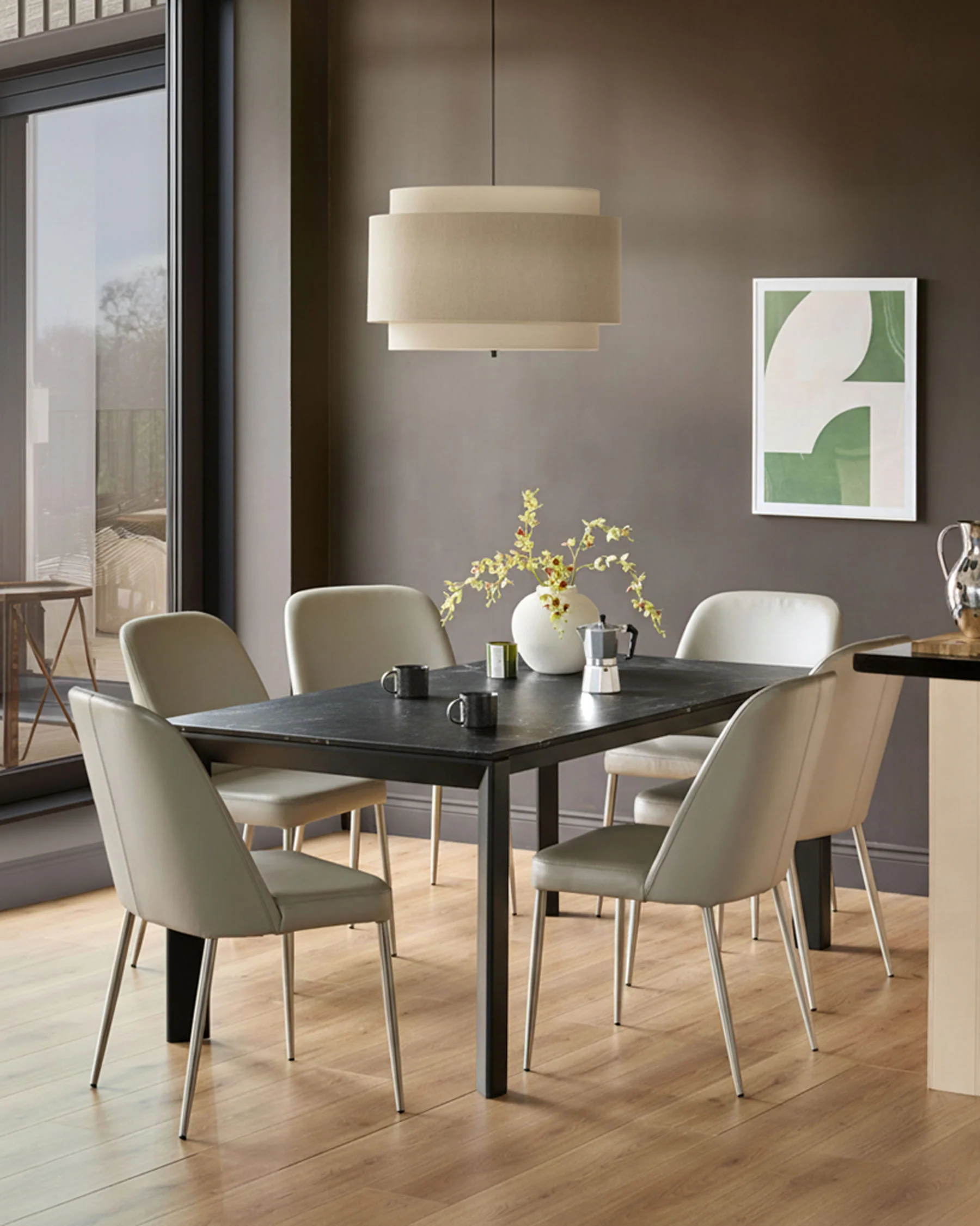 Louis Dark Grey Ceramic Extending 6 To 8 Seater Dining Table - Image 4