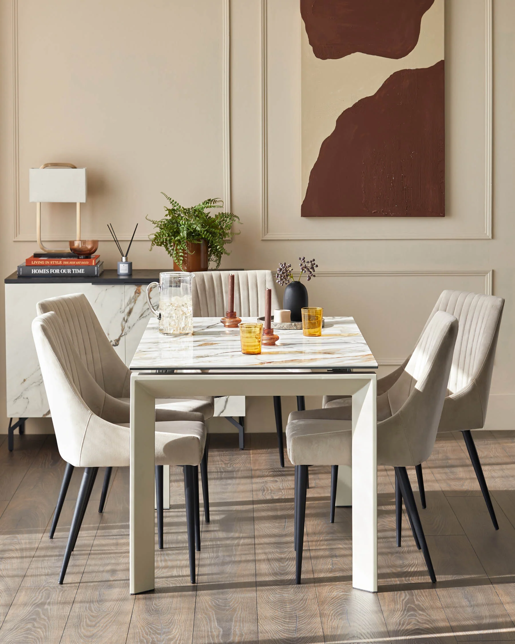 Louis natural ceramic extending 6 to 8 seater dining table - Image 6