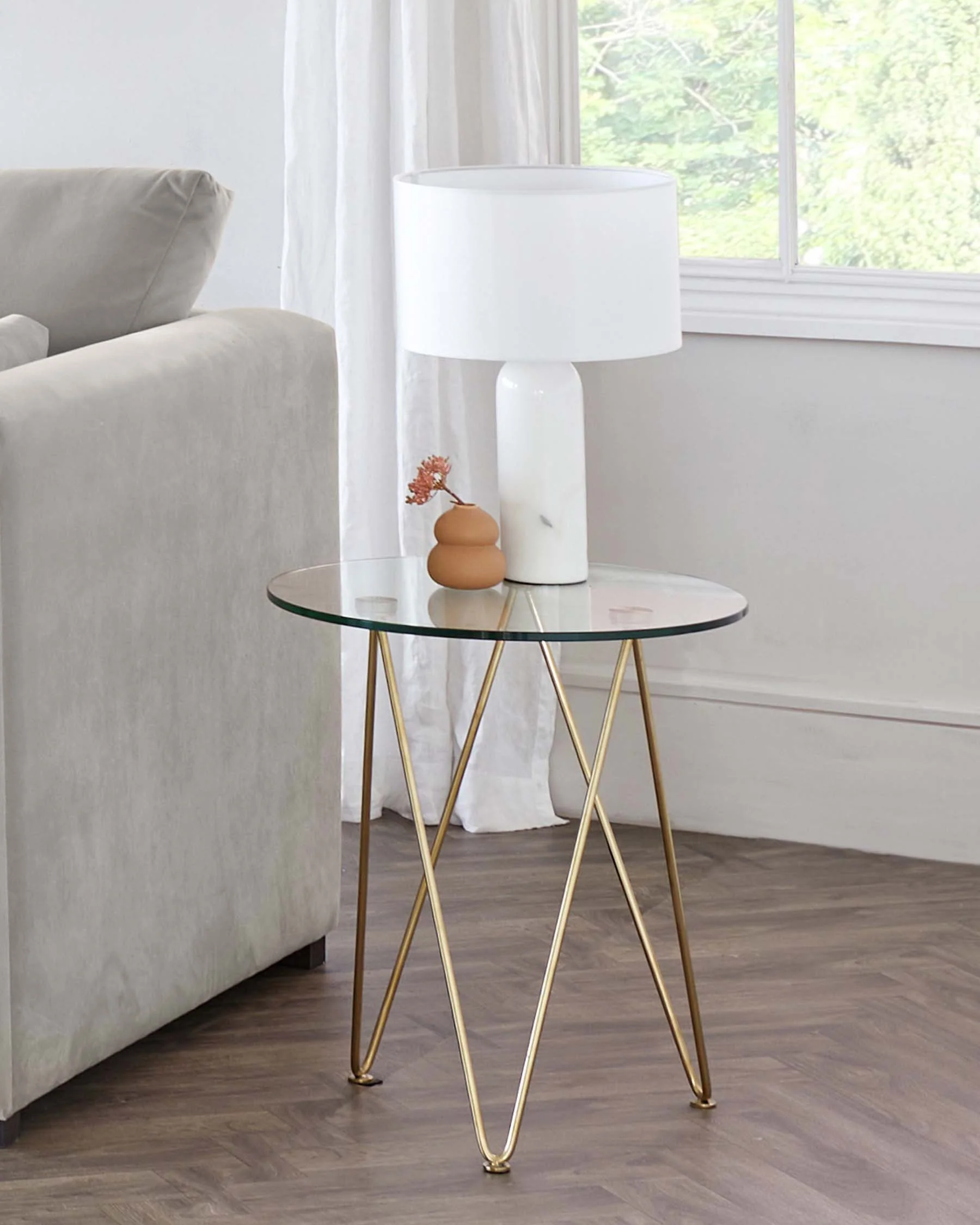 Louis White Marble Shaded Table Lamp With White Shade - Image 3