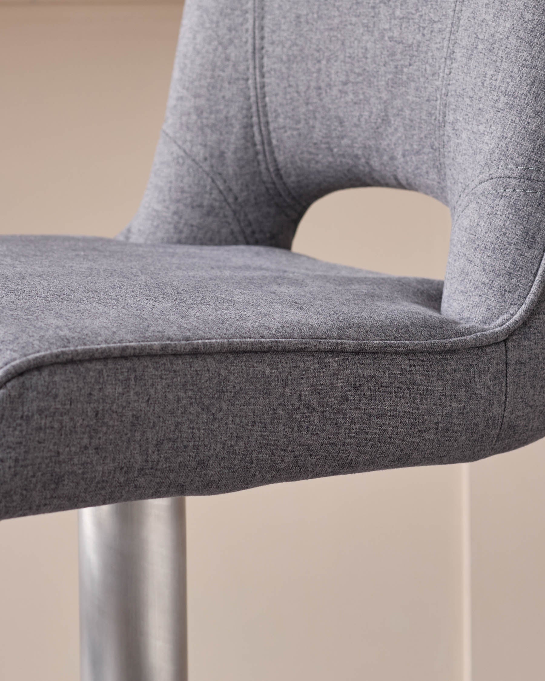 Ludo Dark Grey Fabric Gas Lift Bar Stool - Image 5