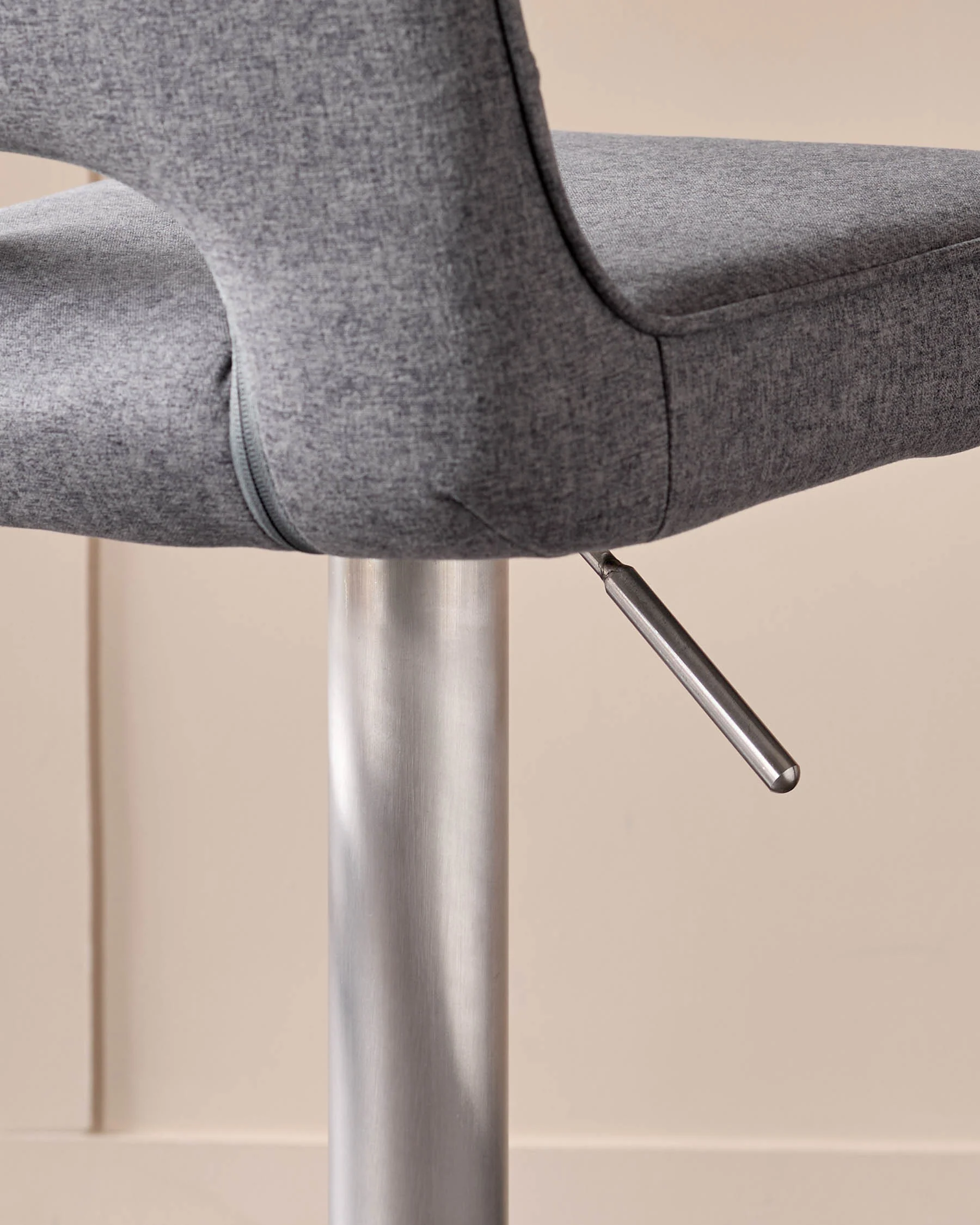 Ludo Dark Grey Fabric Gas Lift Bar Stool - Image 6