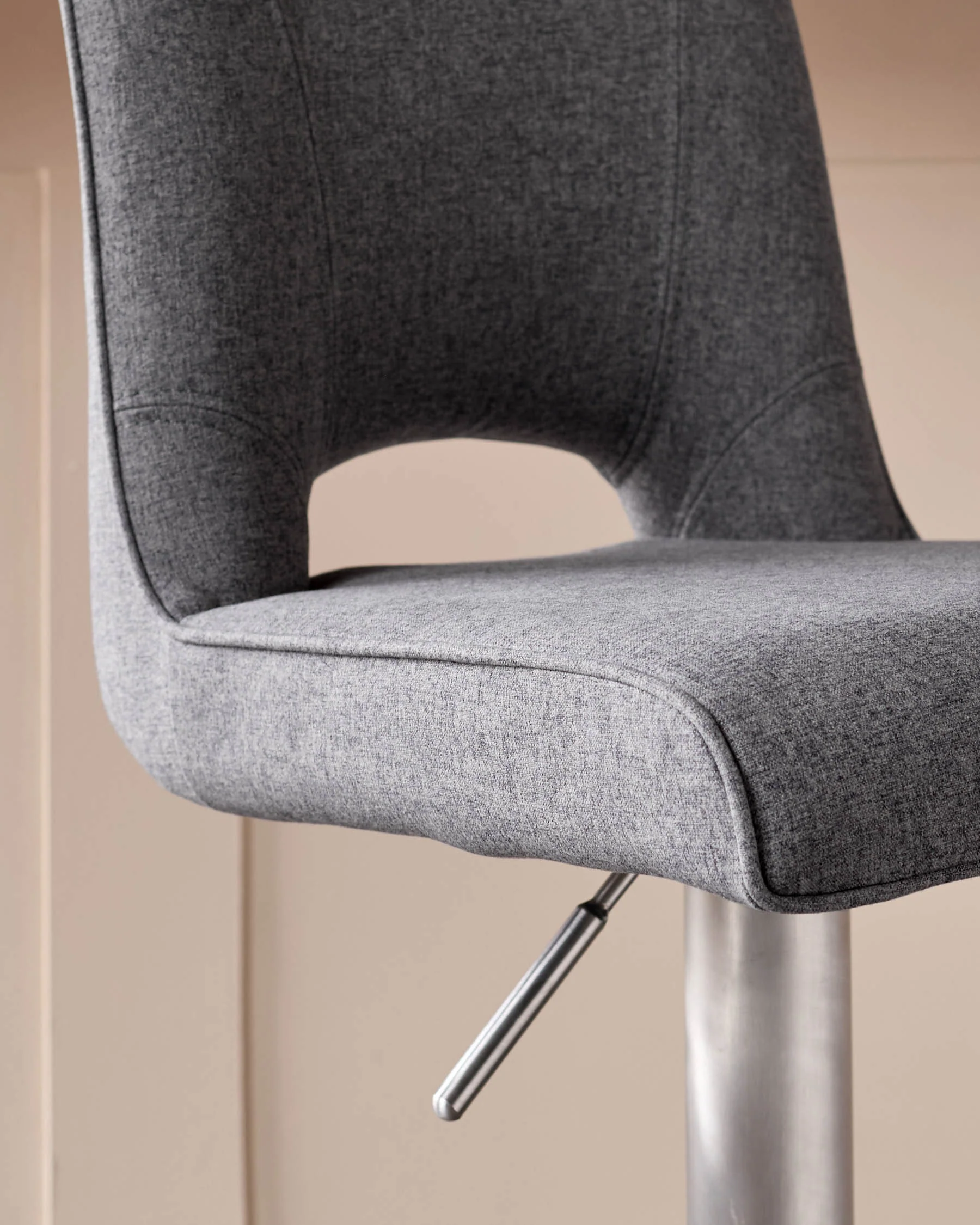 Ludo Dark Grey Fabric Gas Lift Bar Stool - Image 9