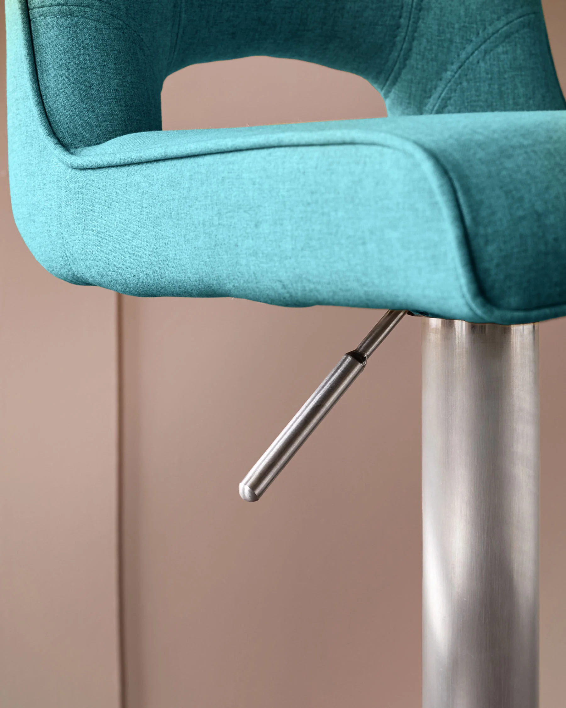 Ludo Teal Fabric Gas Lift Bar Stool - Image 9