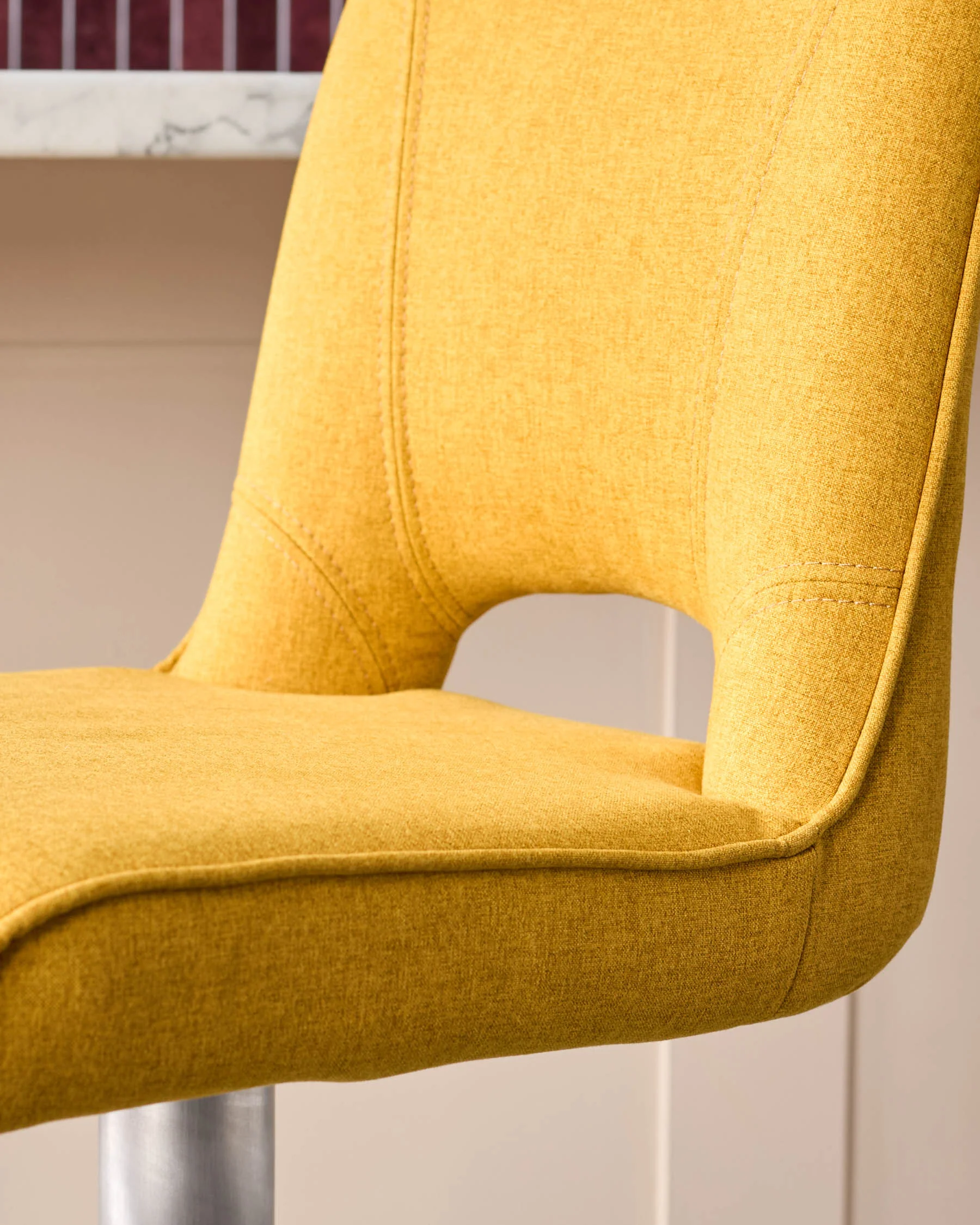 Ludo Yellow Fabric Gas Lift Bar Stool - Image 8