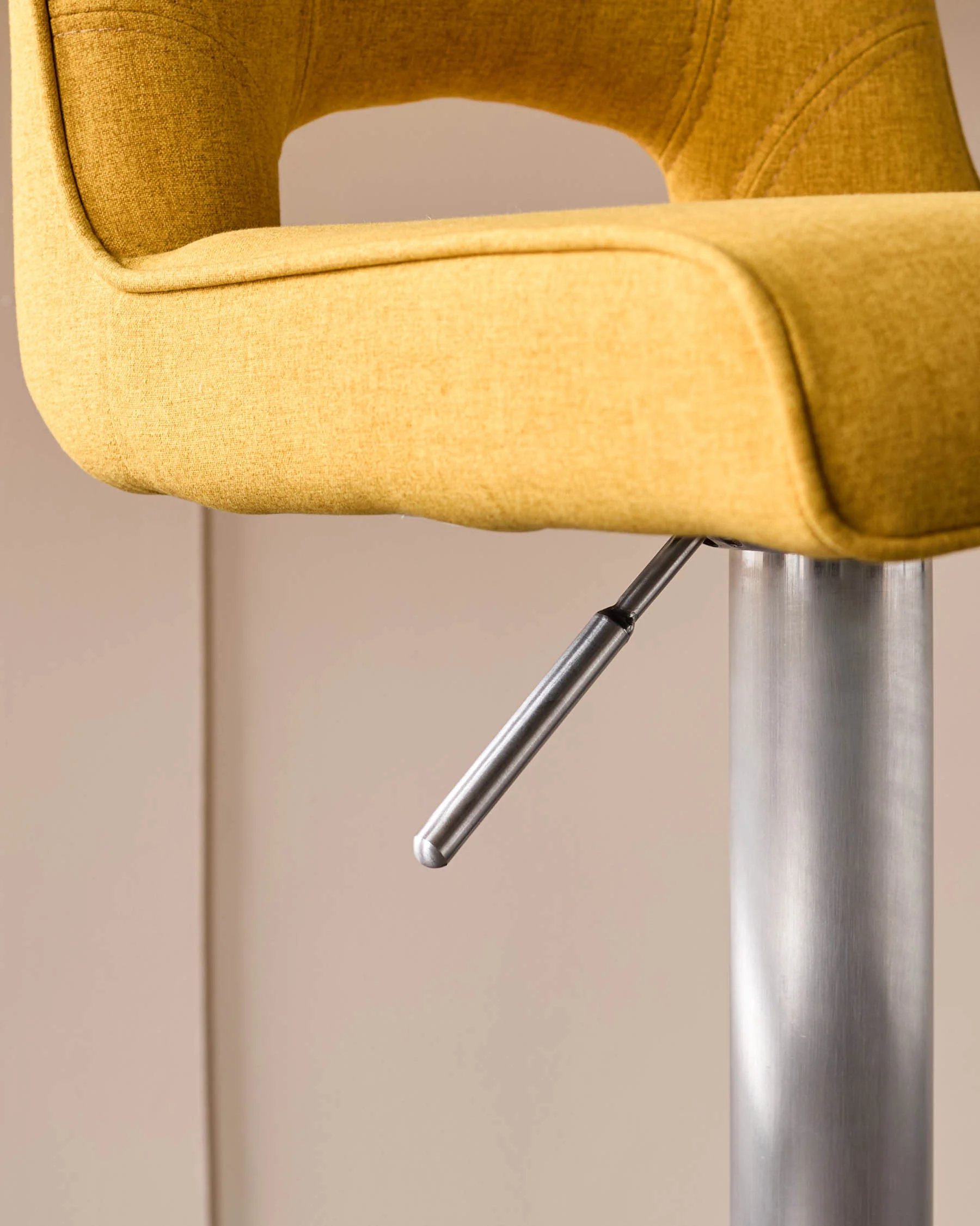 Ludo Yellow Fabric Gas Lift Bar Stool - Image 9