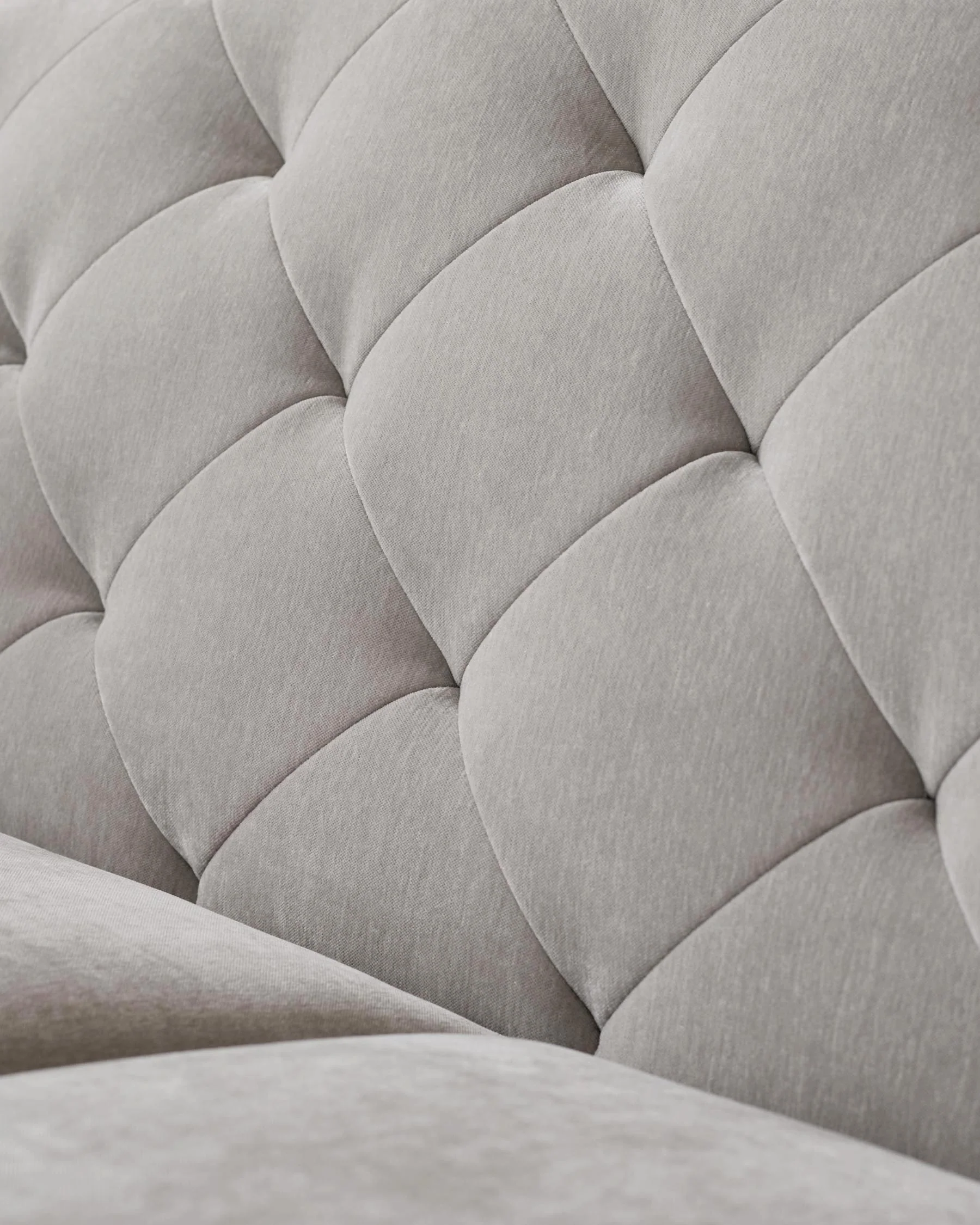Luxe 2 Seater Sofa Light Grey Fabric - Image 3