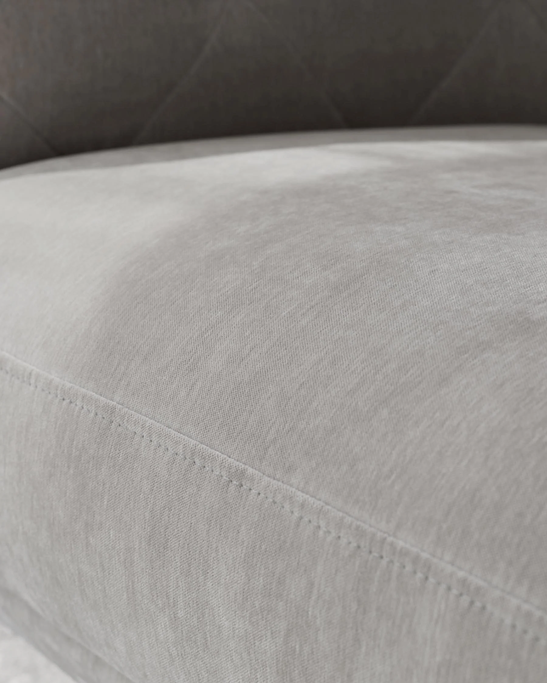 Luxe 2 Seater Sofa Light Grey Fabric - Image 7