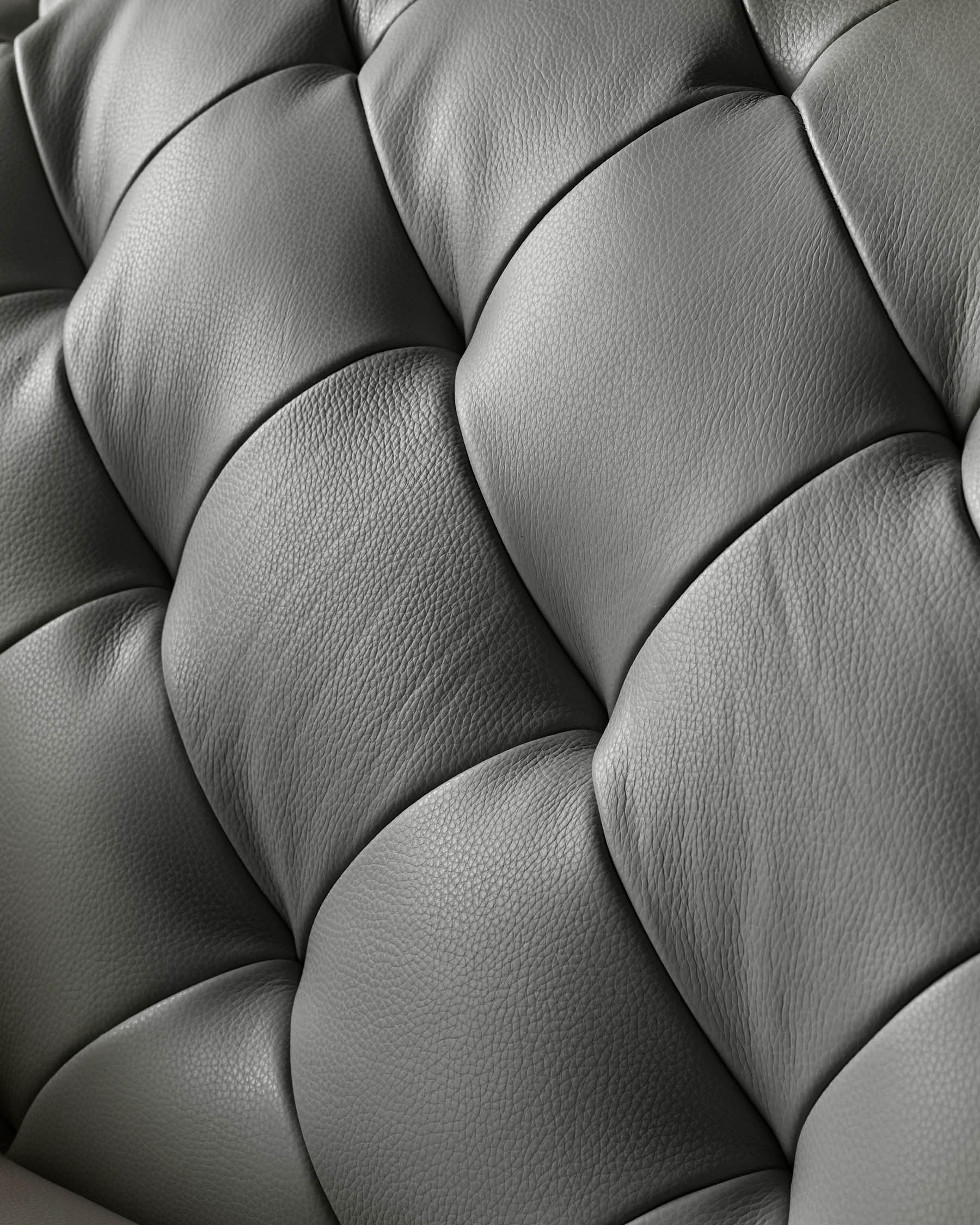 Luxe Dark Grey Leather 2 Seater Sofa - Image 6