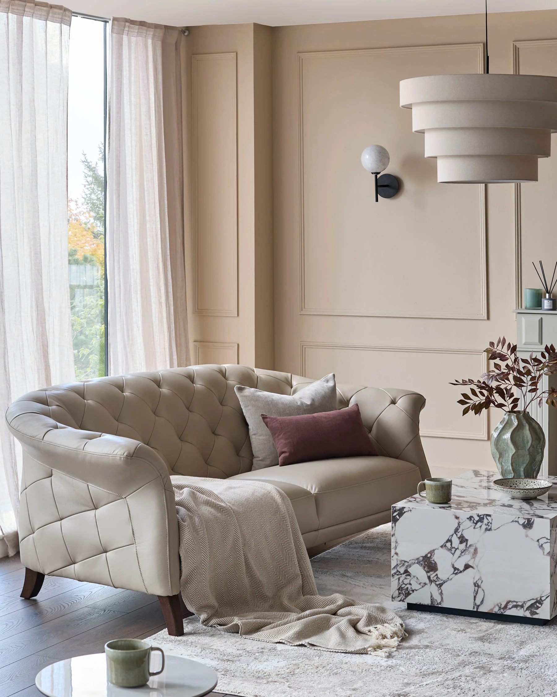 Luxe natural leather 2 seater sofa - Image 5