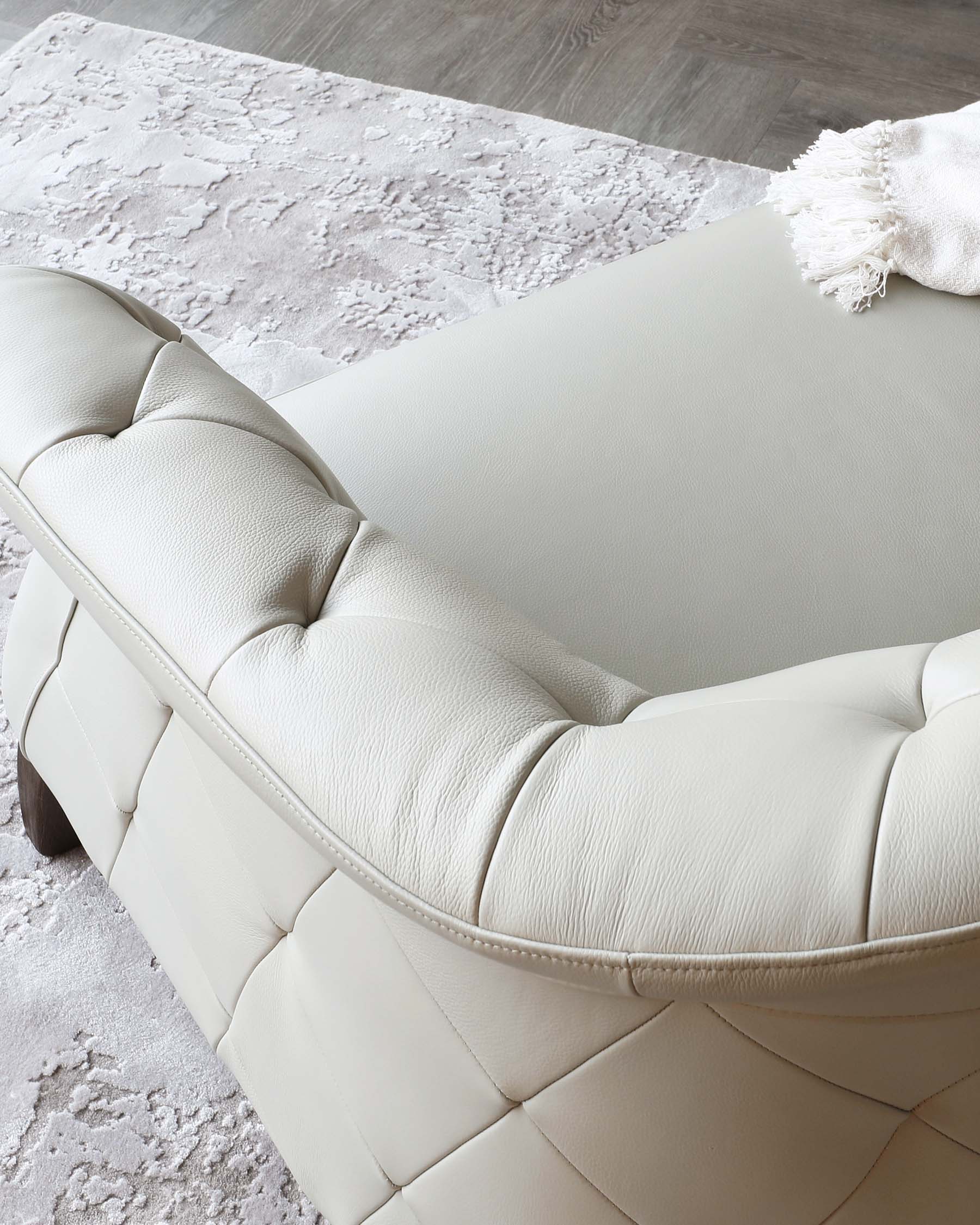 Luxe Natural Grey Leather 2 Seater Sofa - Image 3
