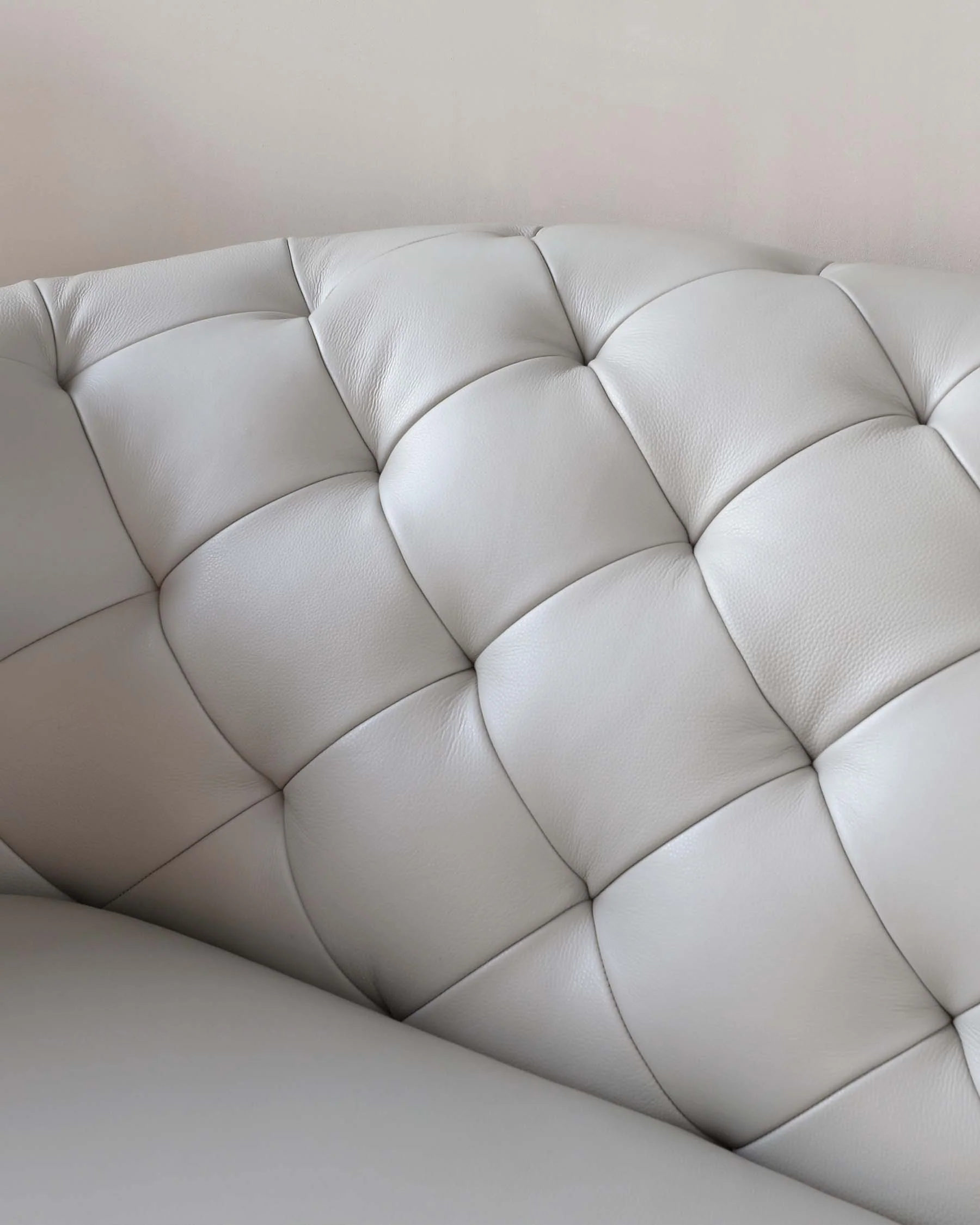 Luxe Natural Grey Leather 2 Seater Sofa - Image 8