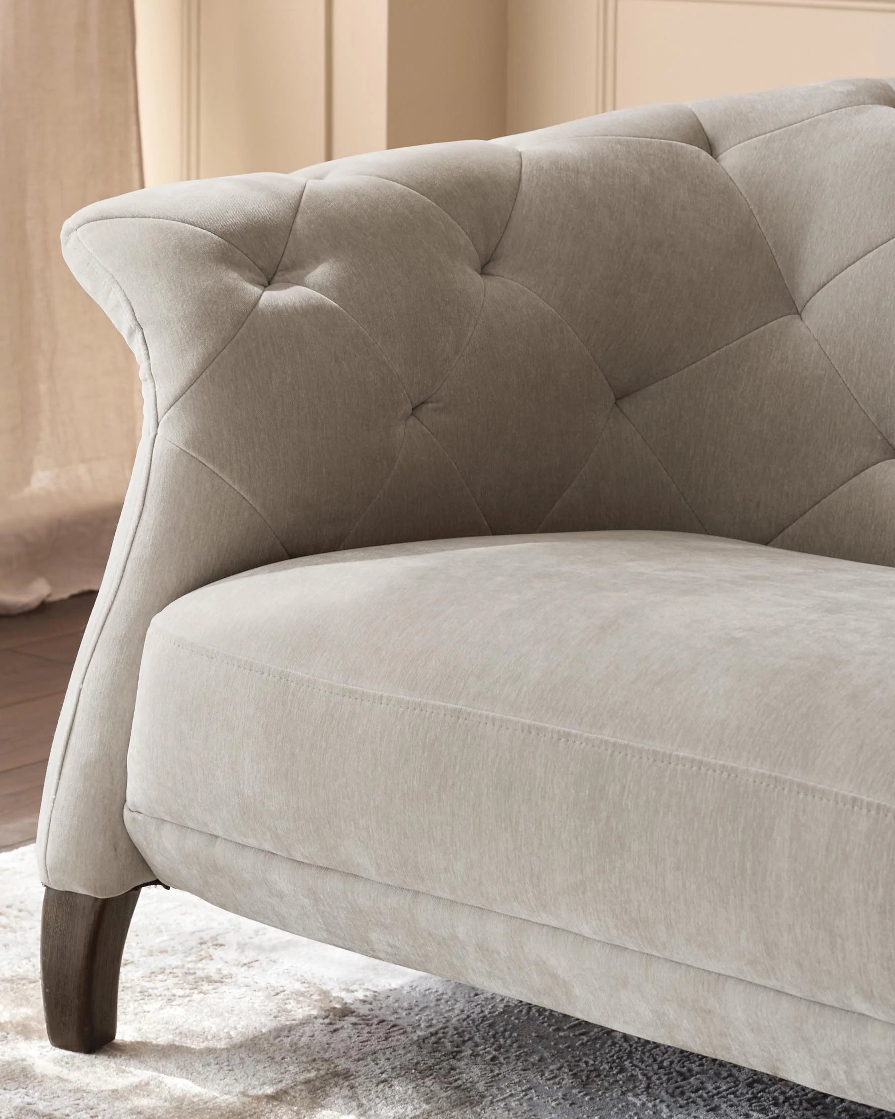 Luxe ivory chenille armchair - Image 2