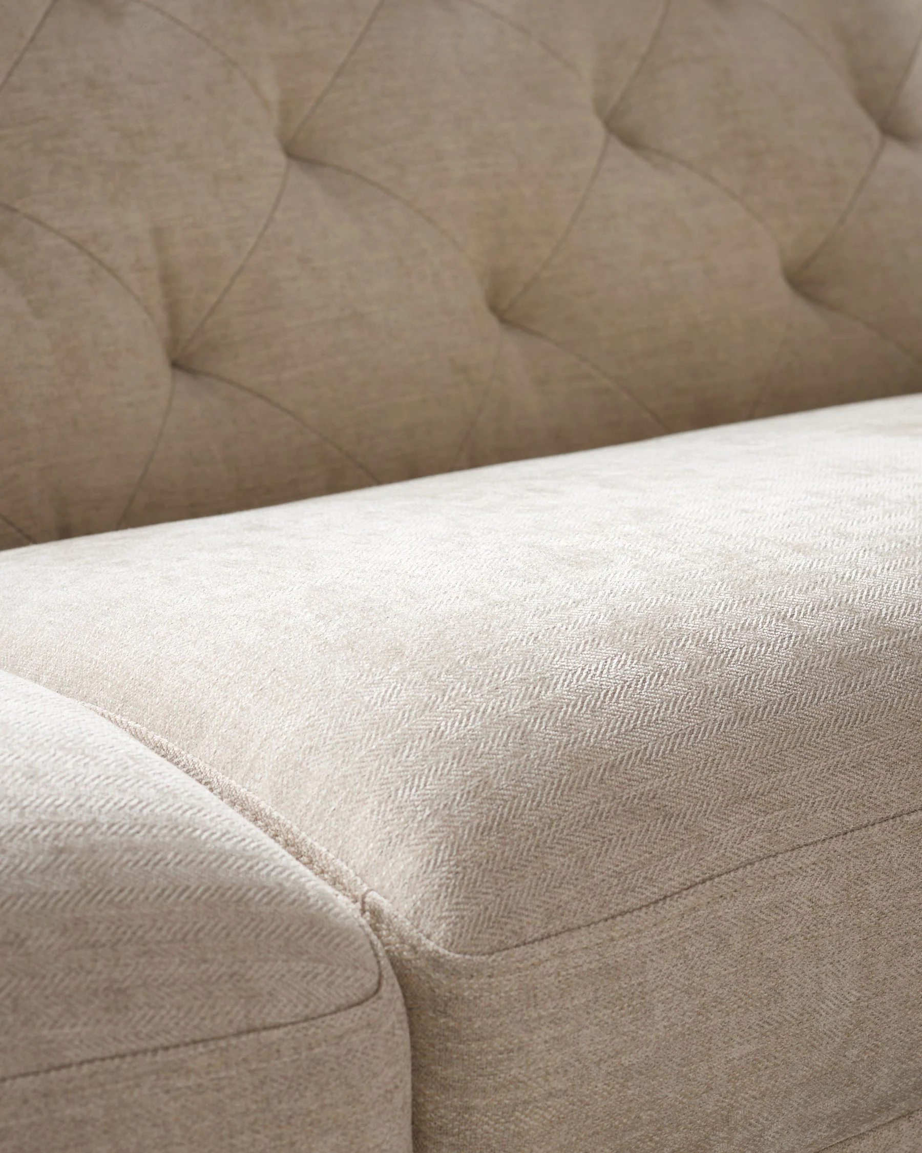 Luxe ivory chenille 3 seater sofa - Image 5