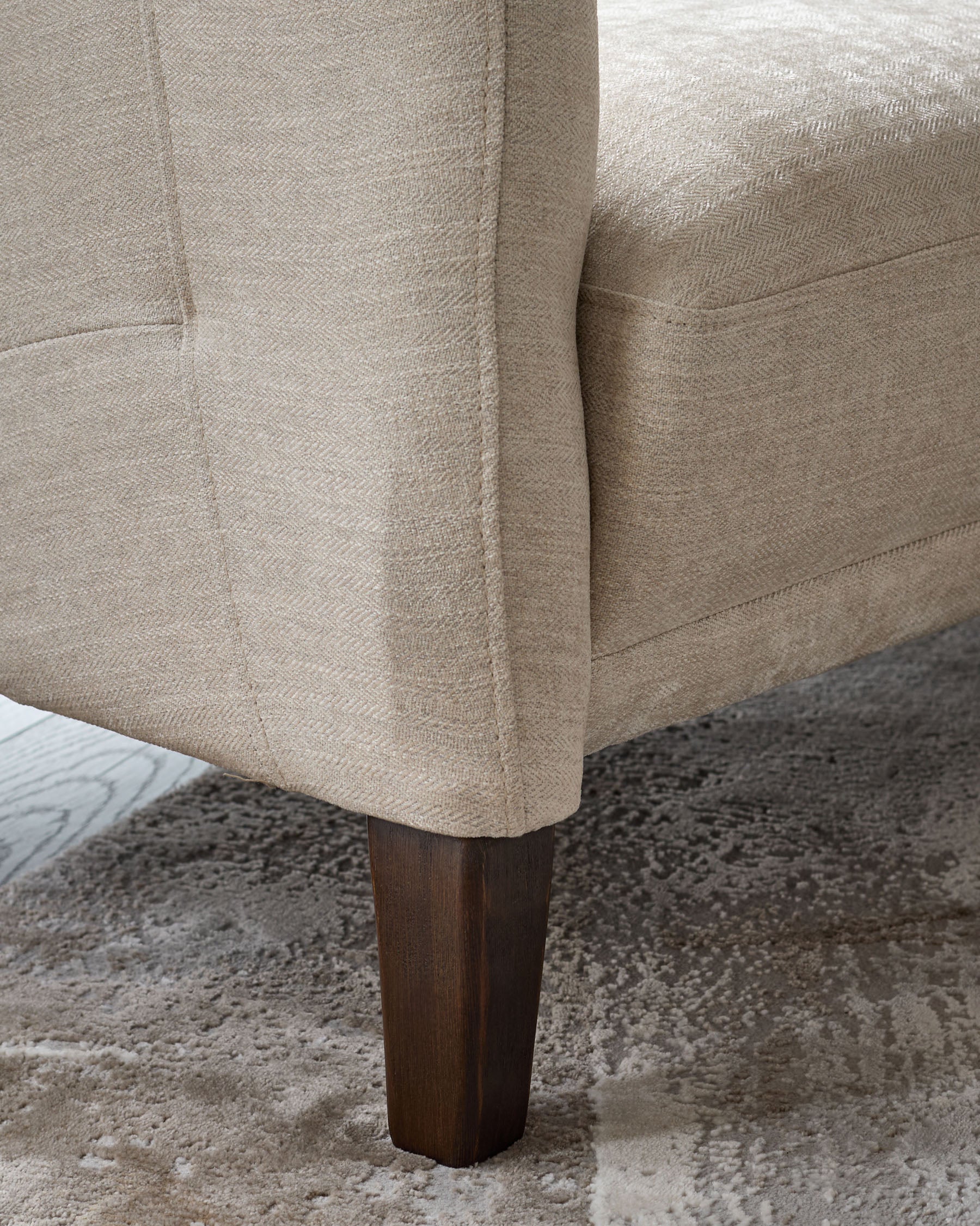 Luxe ivory chenille 3 seater sofa - Image 6