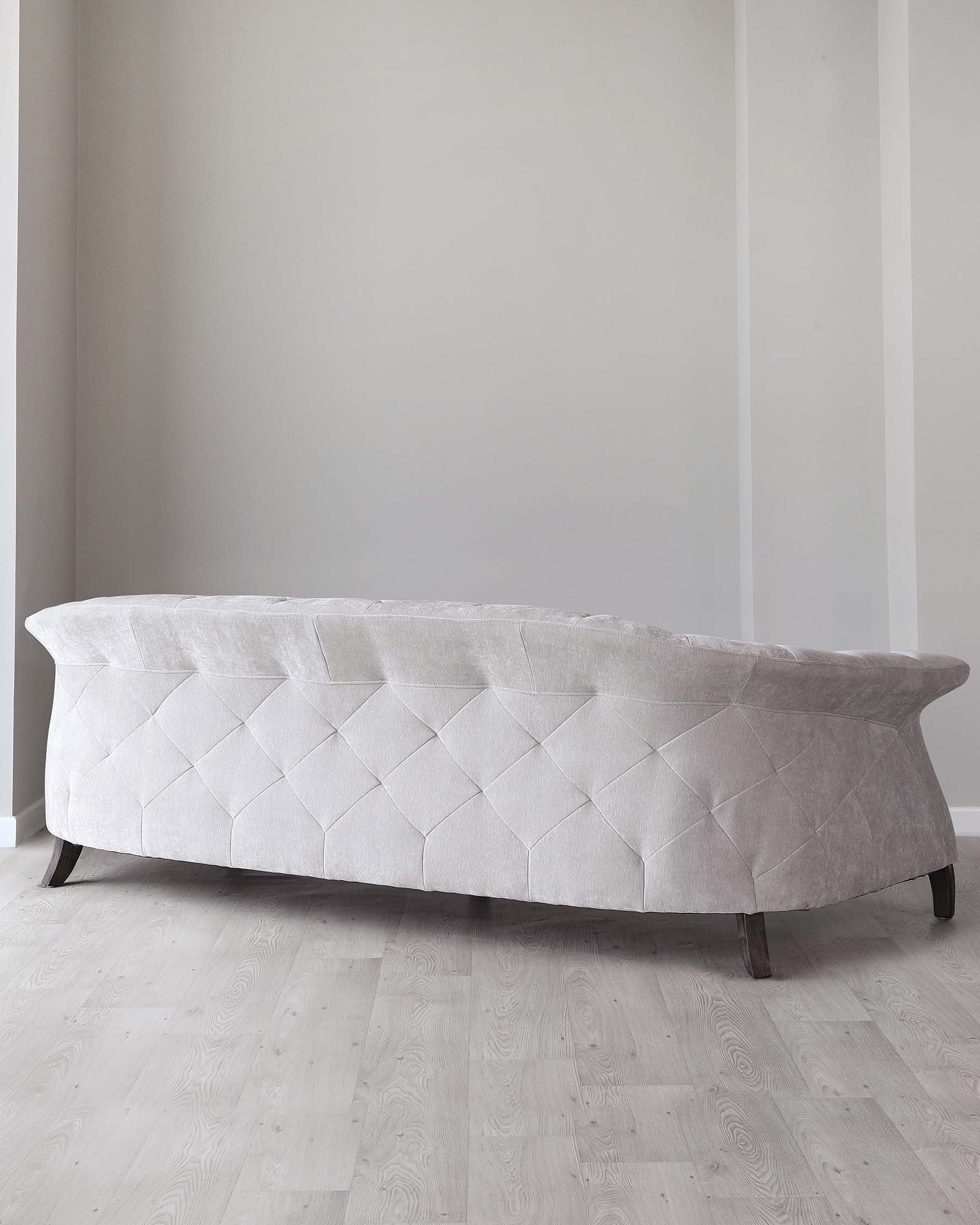 Luxe Large 3 Seater Light Grey Fabric Chesterfield Sofa - Image 6