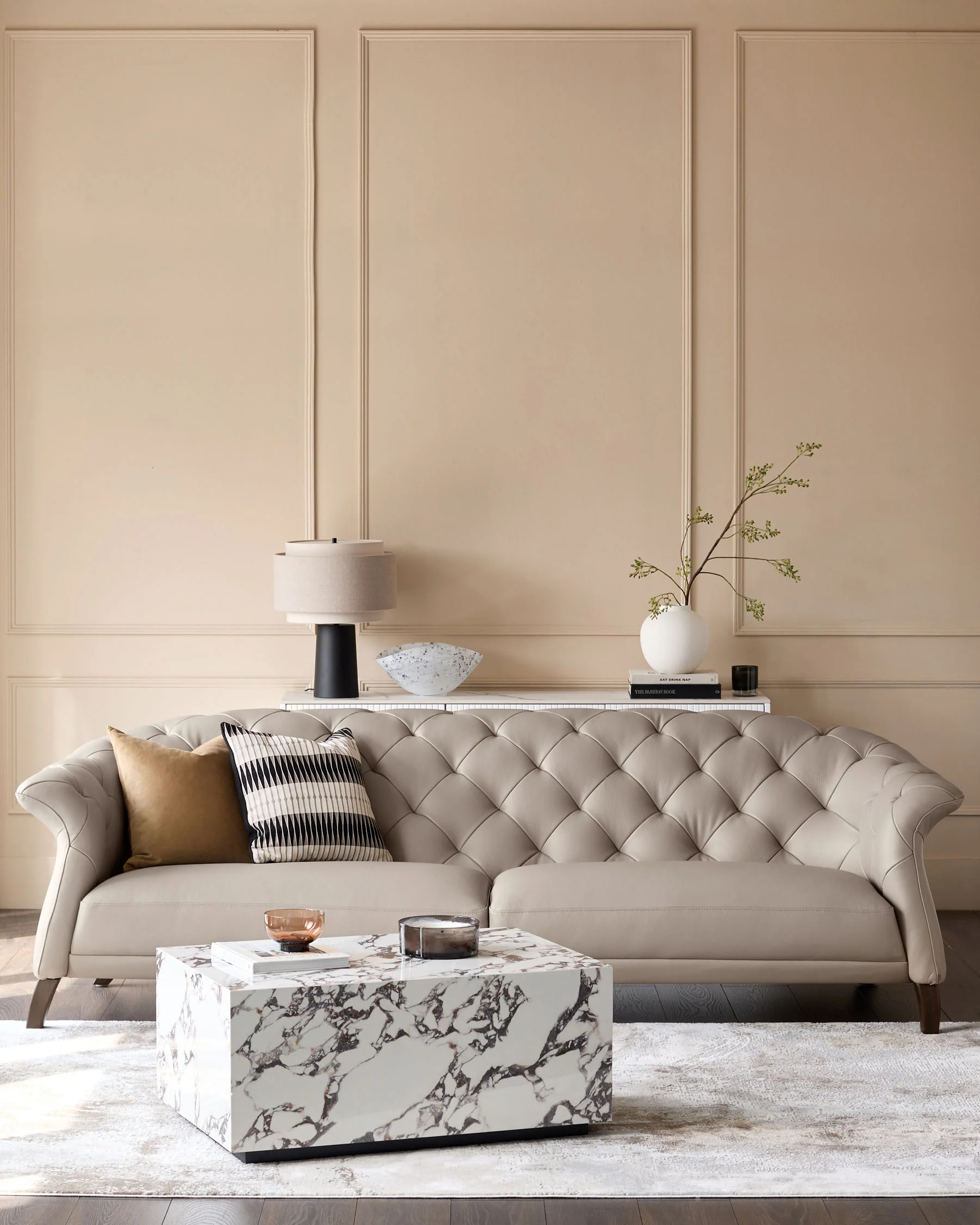 Luxe natural leather 3 seater sofa - Image 3