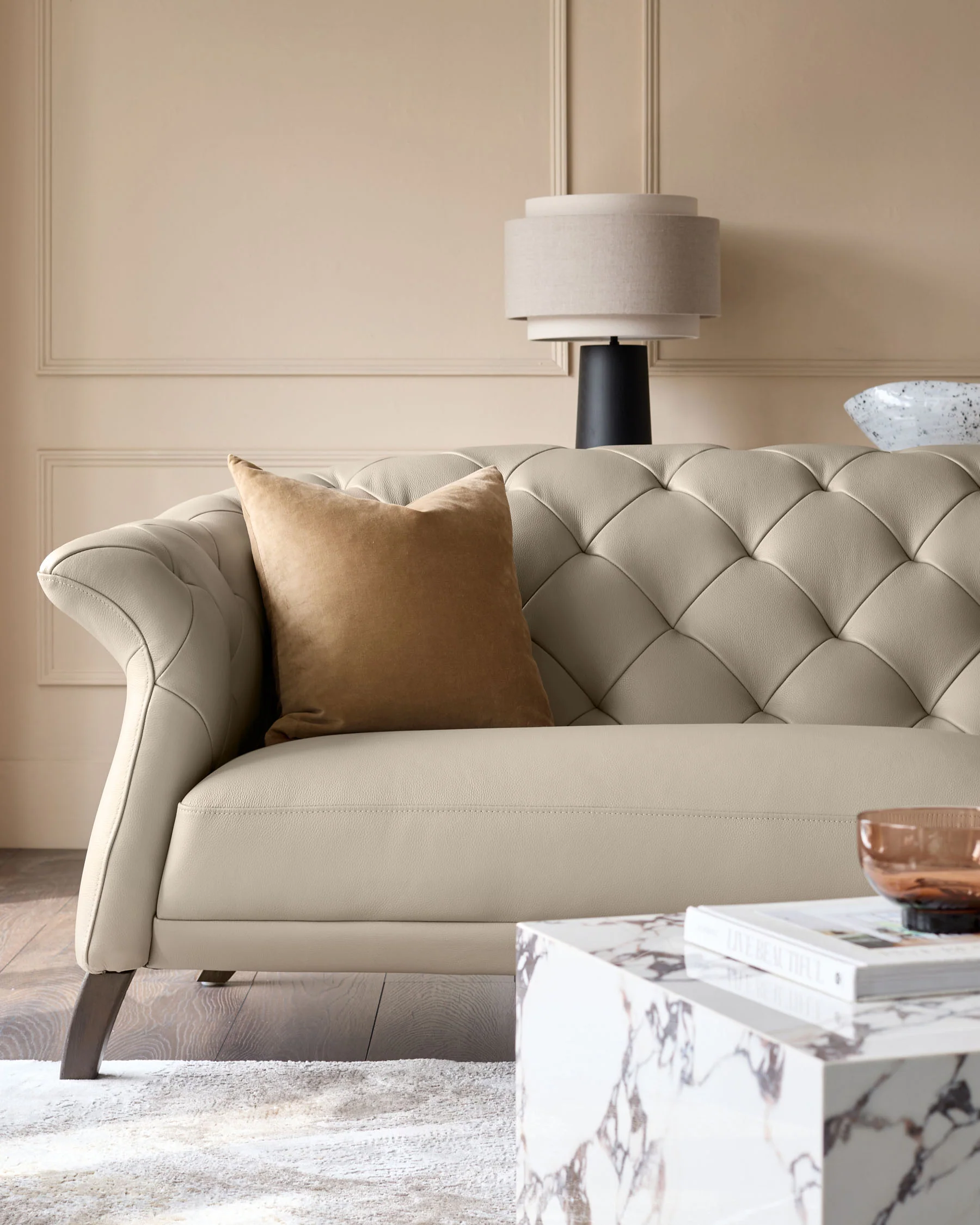 Luxe natural leather 3 seater sofa - Image 5