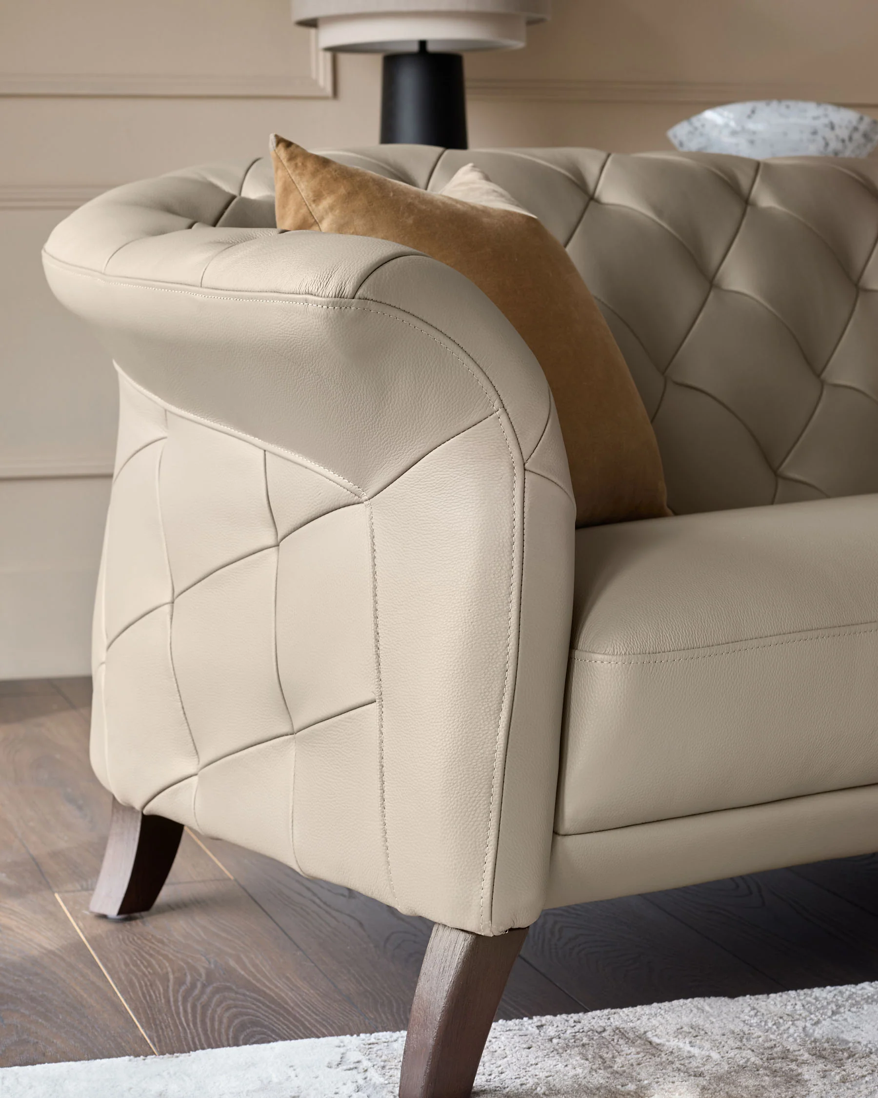 Luxe natural leather 3 seater sofa - Image 8