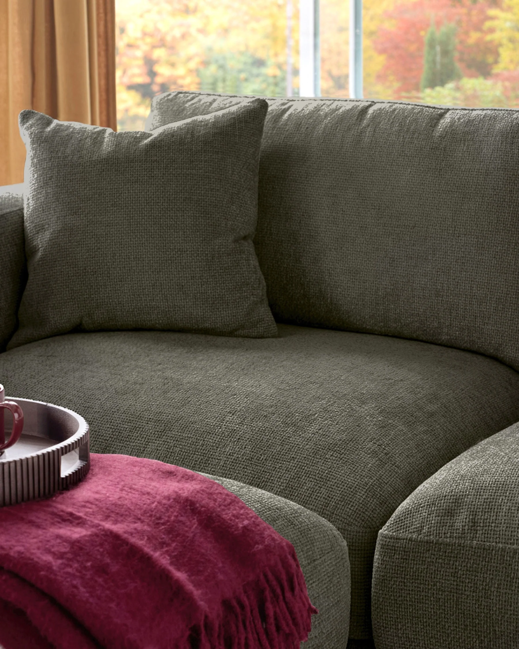 Lynetta dark green chenille 3 seater sofa - Image 10