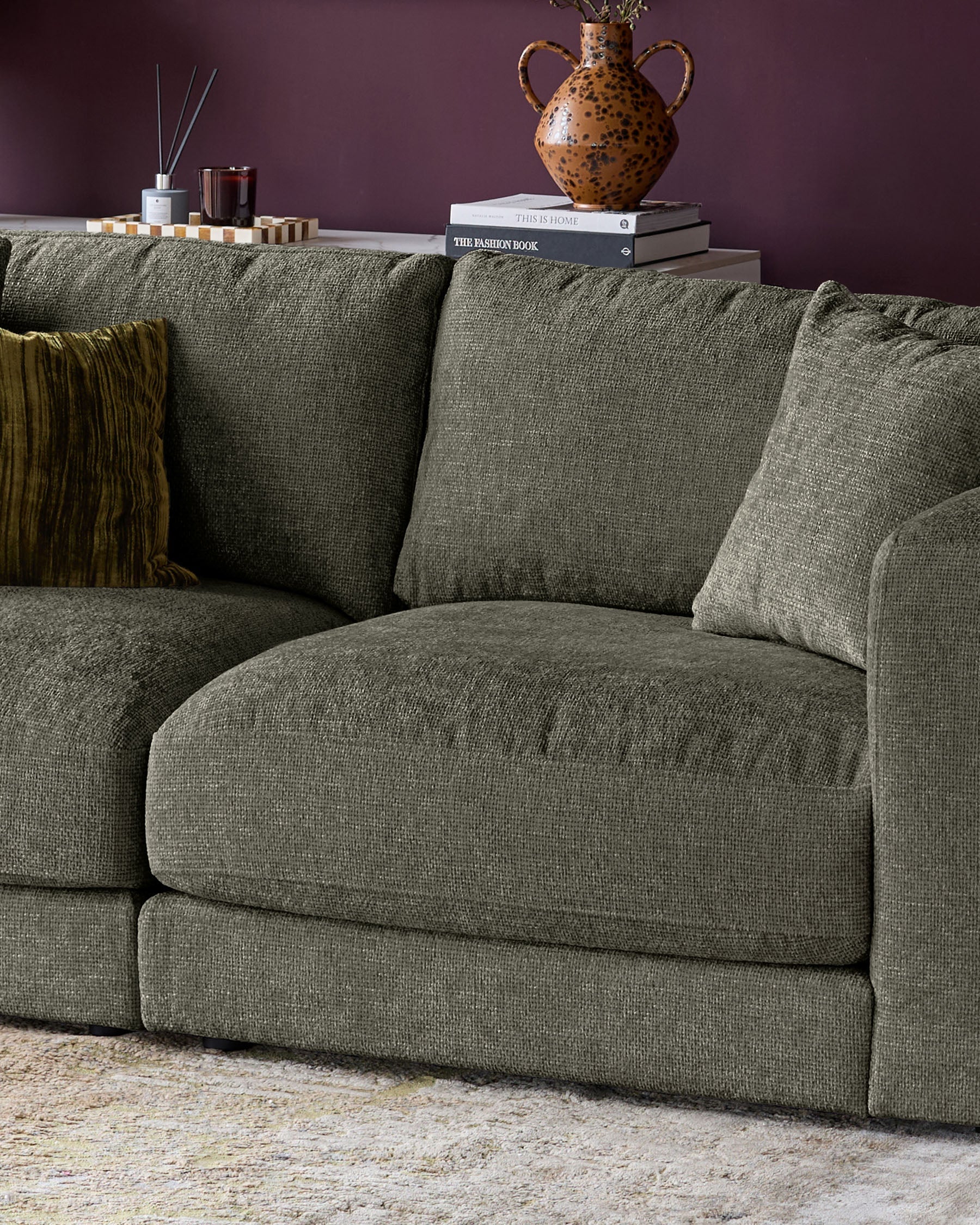 Lynetta dark green chenille 3 seater sofa - Image 13