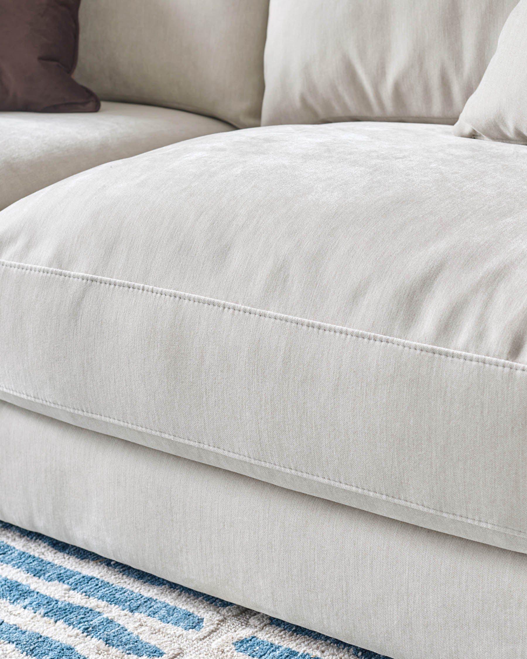 Lynetta natural grey chenille 3 seater sofa - Image 5