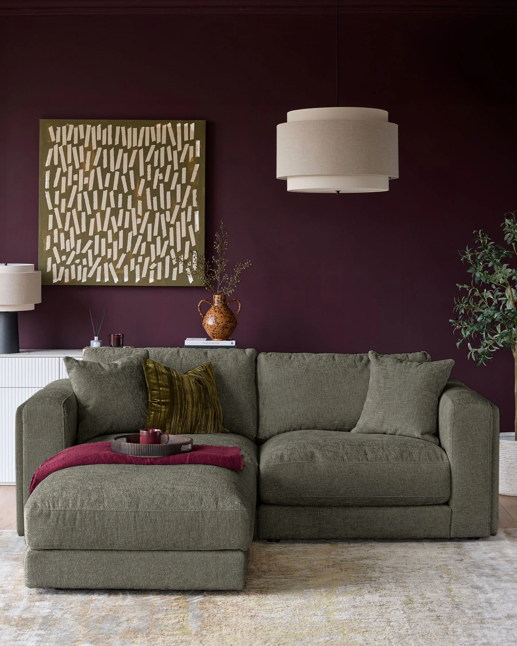 Lynetta dark green chenille 3 seater sofa with footstool - Image 8