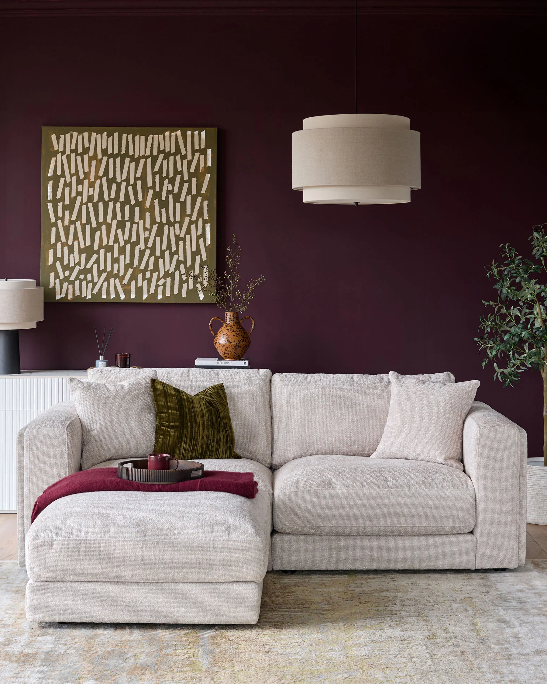Lynetta natural weave 3 seater sofa with footstool - Image 2